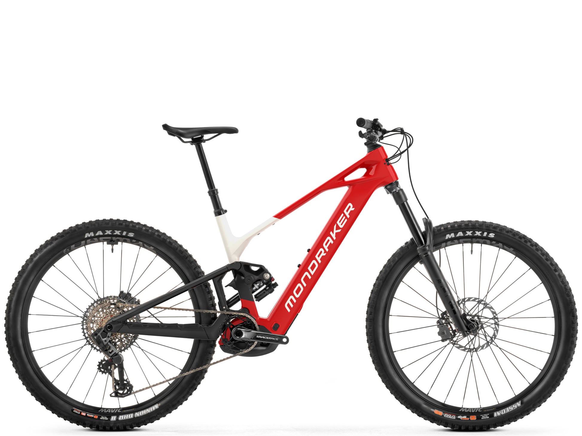 Mondraker Crafty Carbon R Enduro eMTB Chili red Side profile