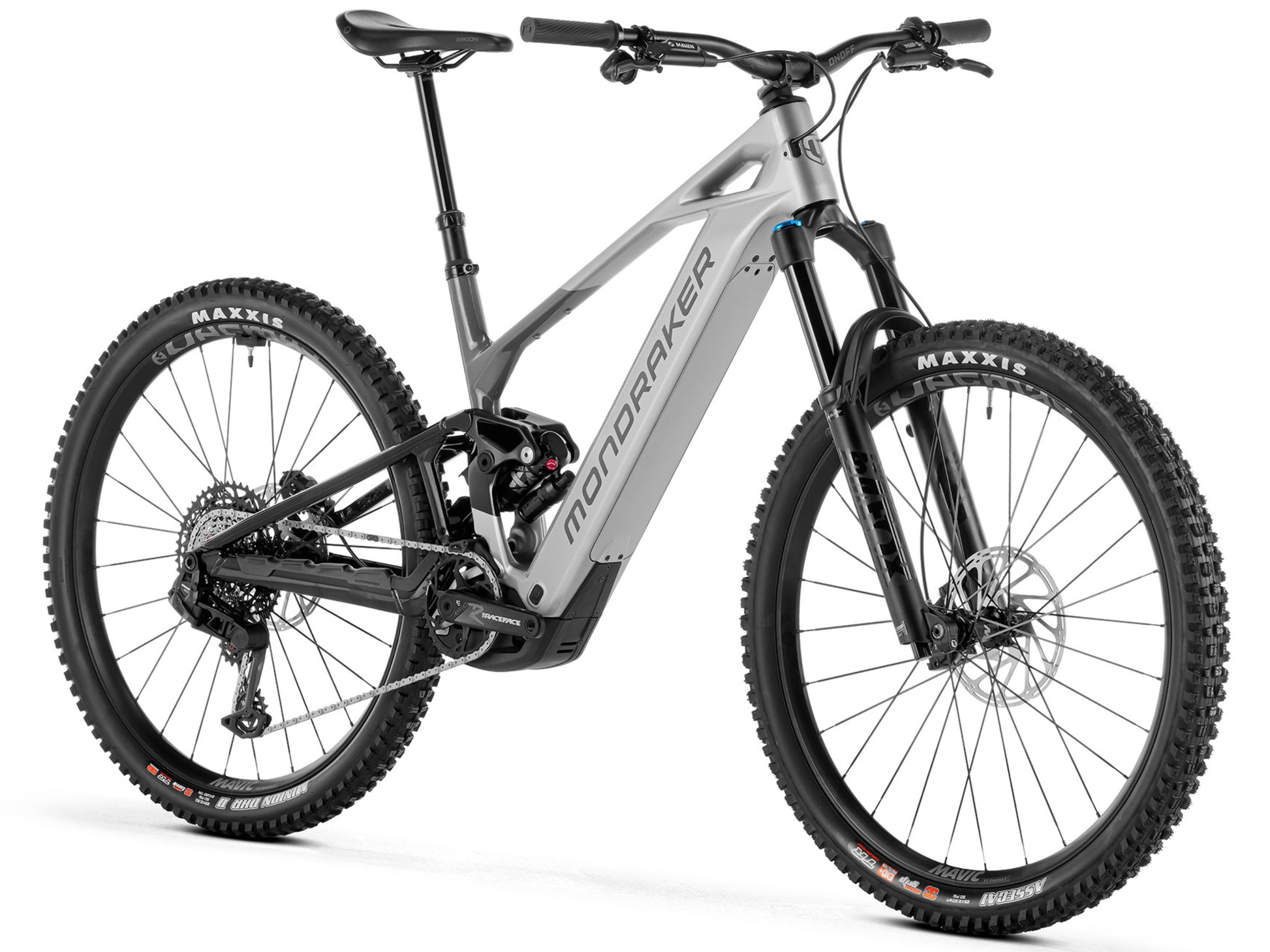 Mondraker Crafty Carbon R Enduro eMTB Golden silver Forward facing view