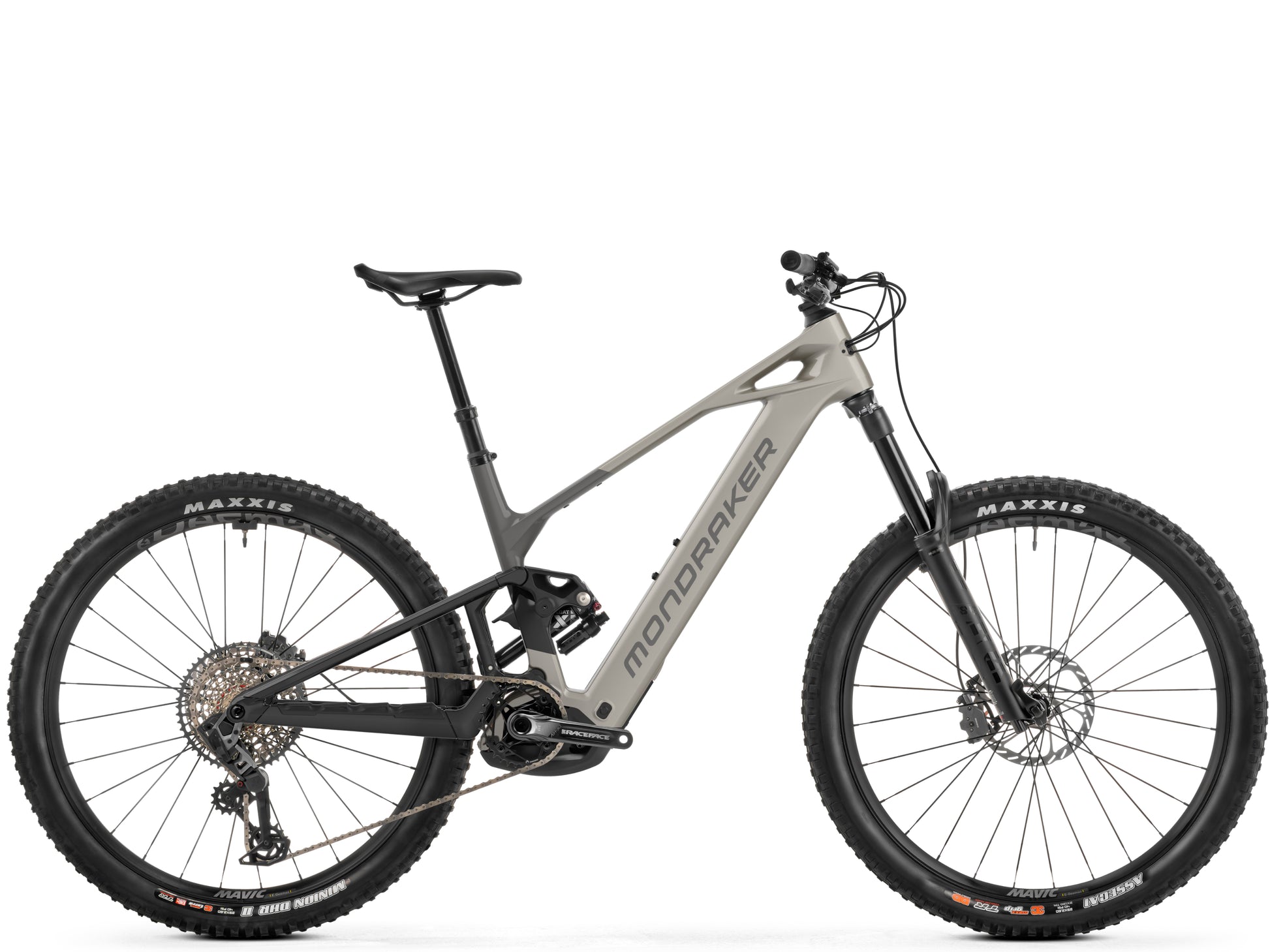 Mondraker Crafty Carbon R Enduro eMTB Golden silver Side profile