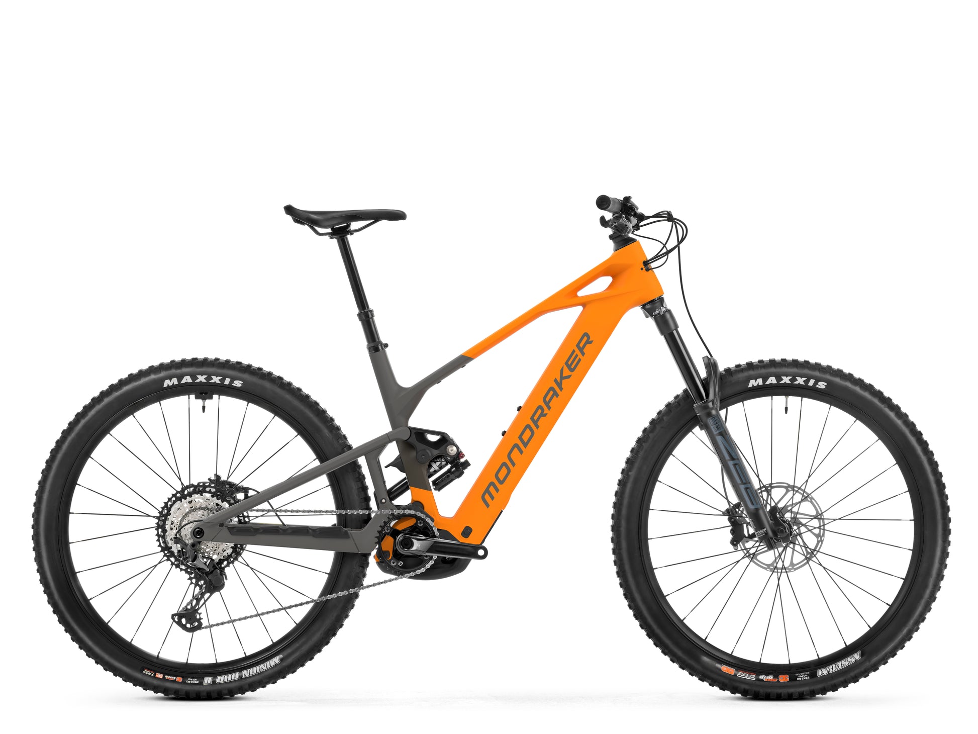 Mondraker Crafty Carbon S eMTB on Fly Rides in atomic orange color