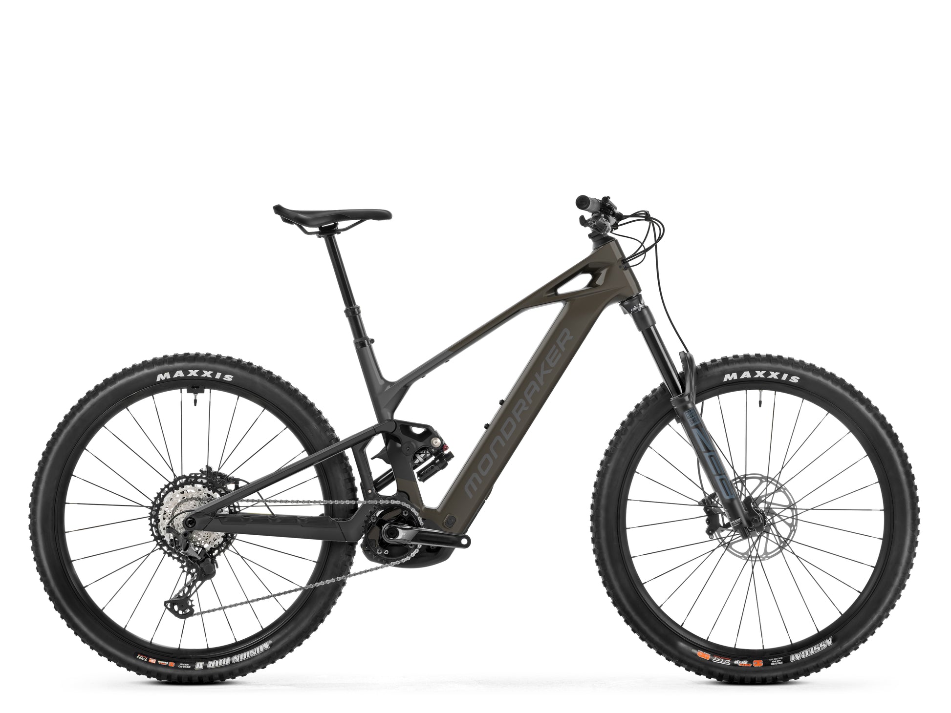 Mondraker Crafty Carbon S eMTB on Fly Rides in vortex grey color