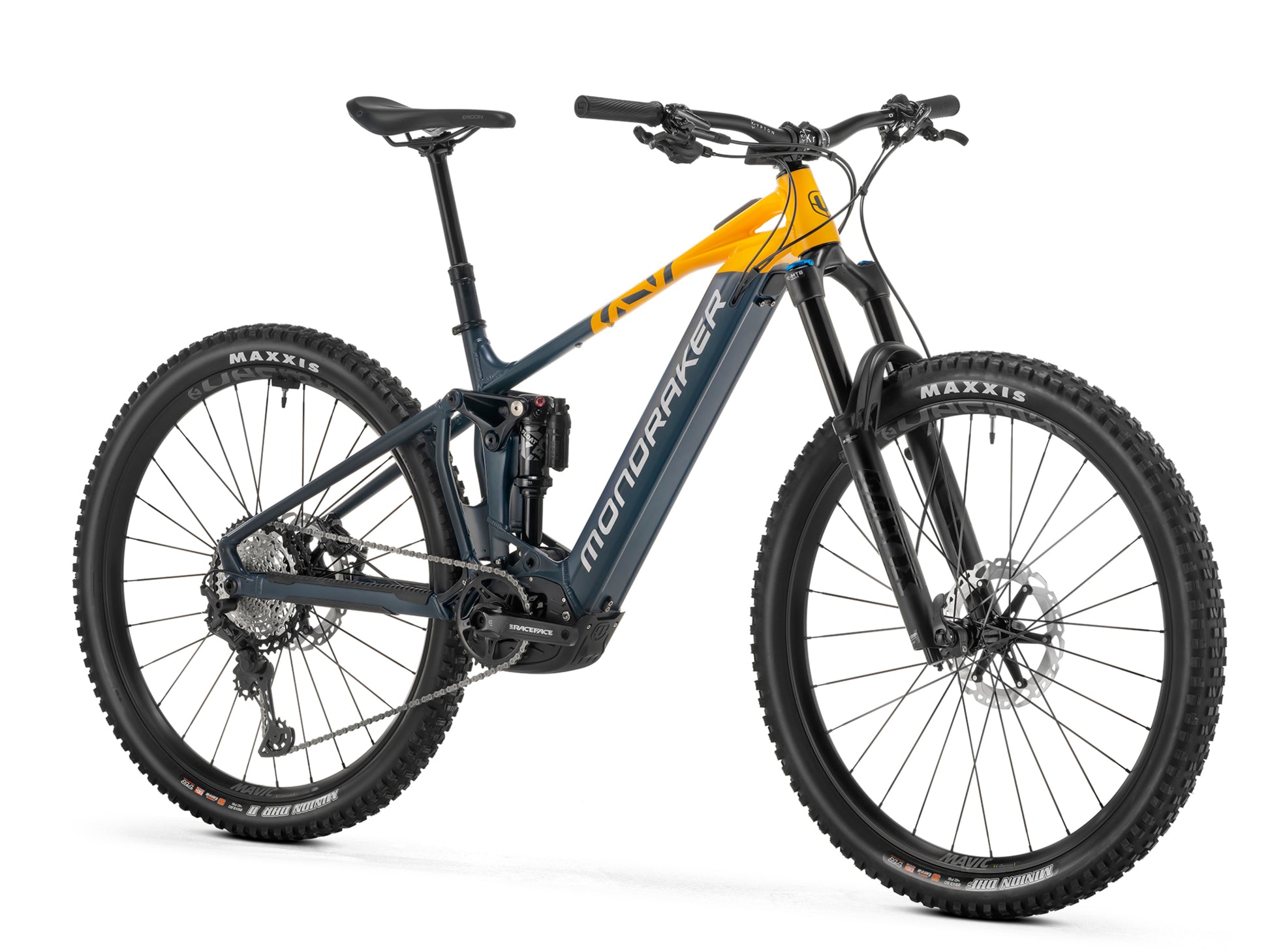 Mondraker Crafty Race eMTB Enduro Obsidian grey / gold Forward facing view