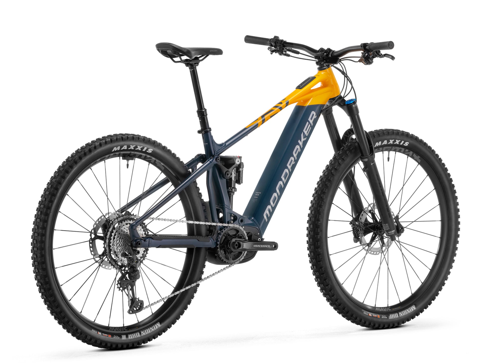 Mondraker Crafty Race eMTB Enduro Obsidian grey / gold Forward facing view