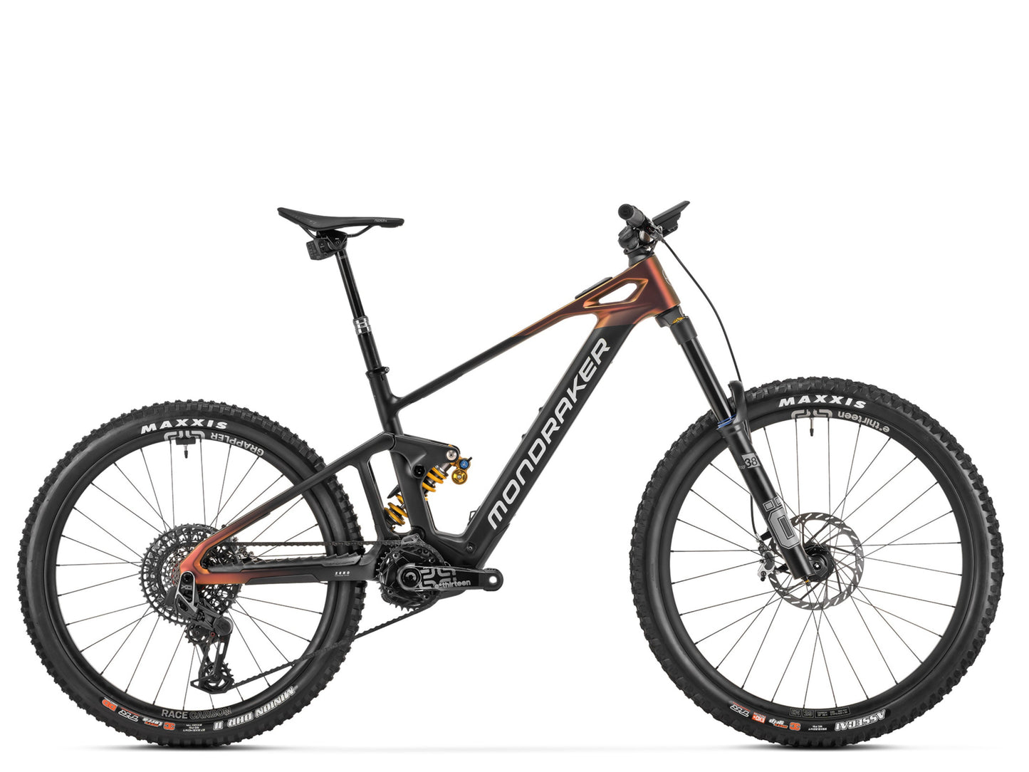 Mondraker Dune XR Full Suspension eMTB Mars / black / anodized orange Side Profile