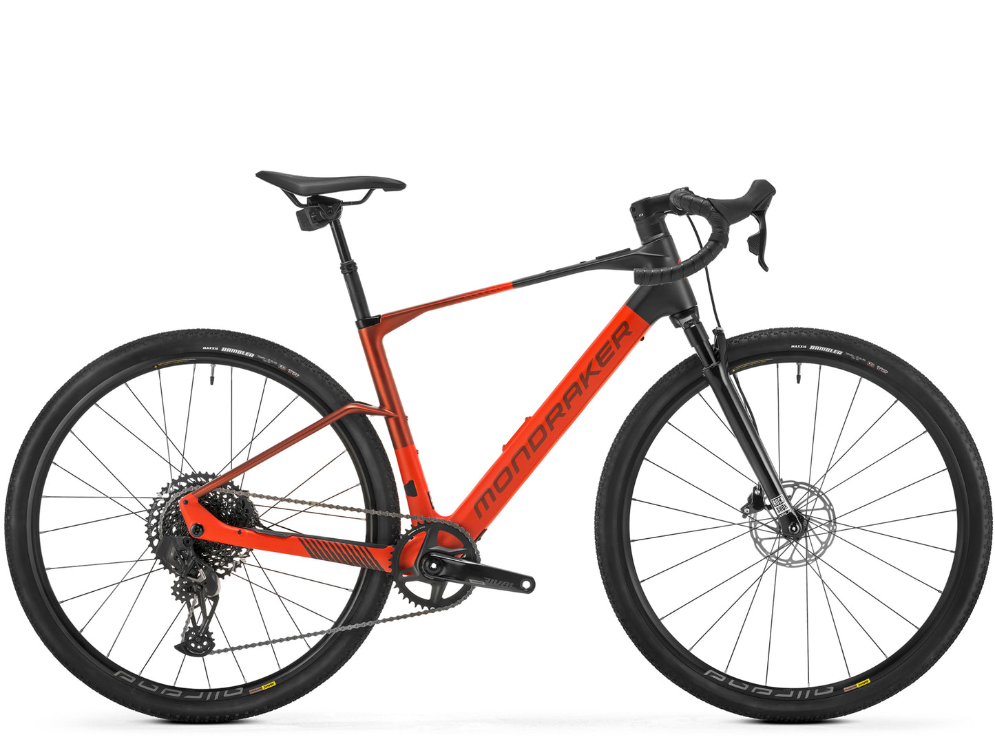 Mondraker Dusty RR Electric gravel bike Flame red Side profile