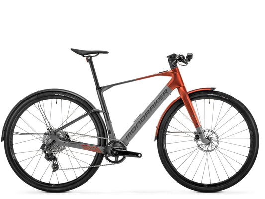 Mondraker Dusty RX Gravel ebike Nimbus grey / metallic red Side profile