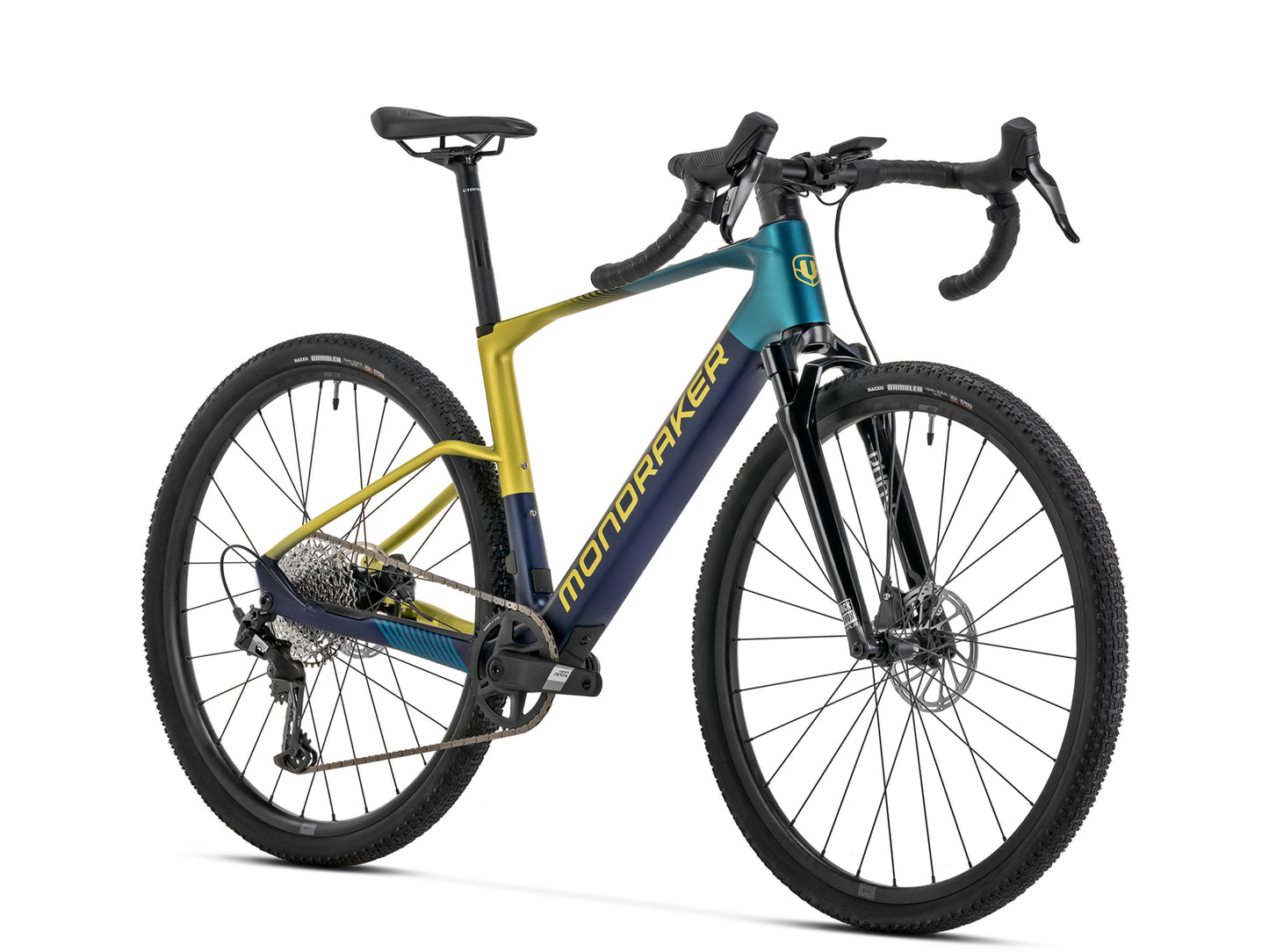 Mondraker Dusty R Electric gravel bike Midnight blue Forward facing view