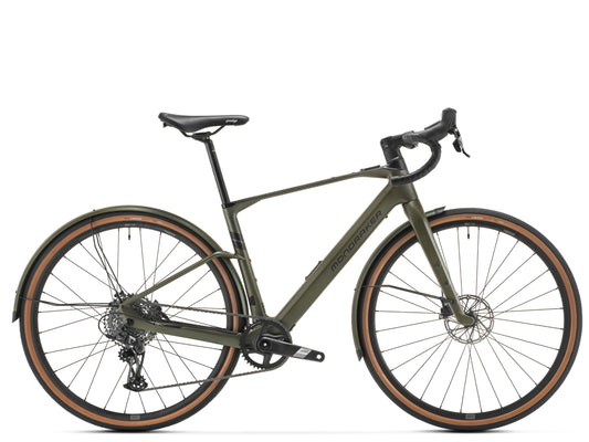 Mondraker Dusty SX R Gravel Urban Cross Electric bike Matte green / black Side profile