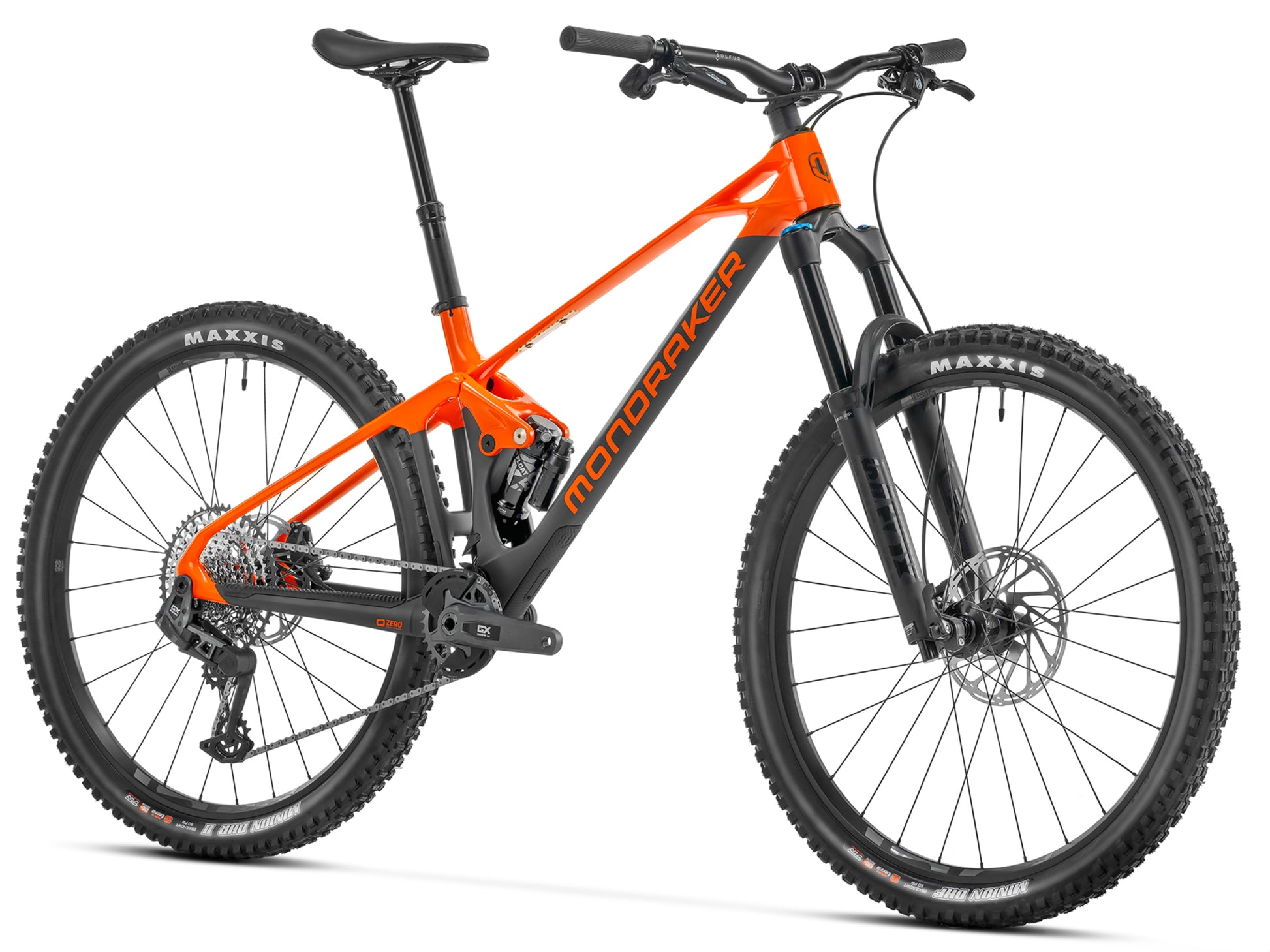Mondraker Foxy Carbon R AXS Dual Suspension Enduro Mountain bike Orange Forward facing view