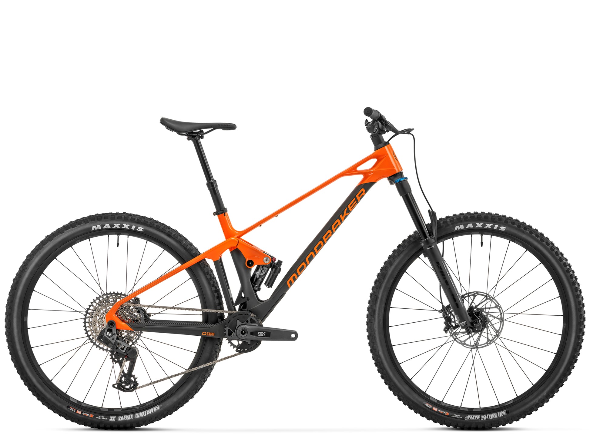 Mondraker Foxy Carbon R AXS Dual Suspension Enduro Mountain bike Orange Side profile