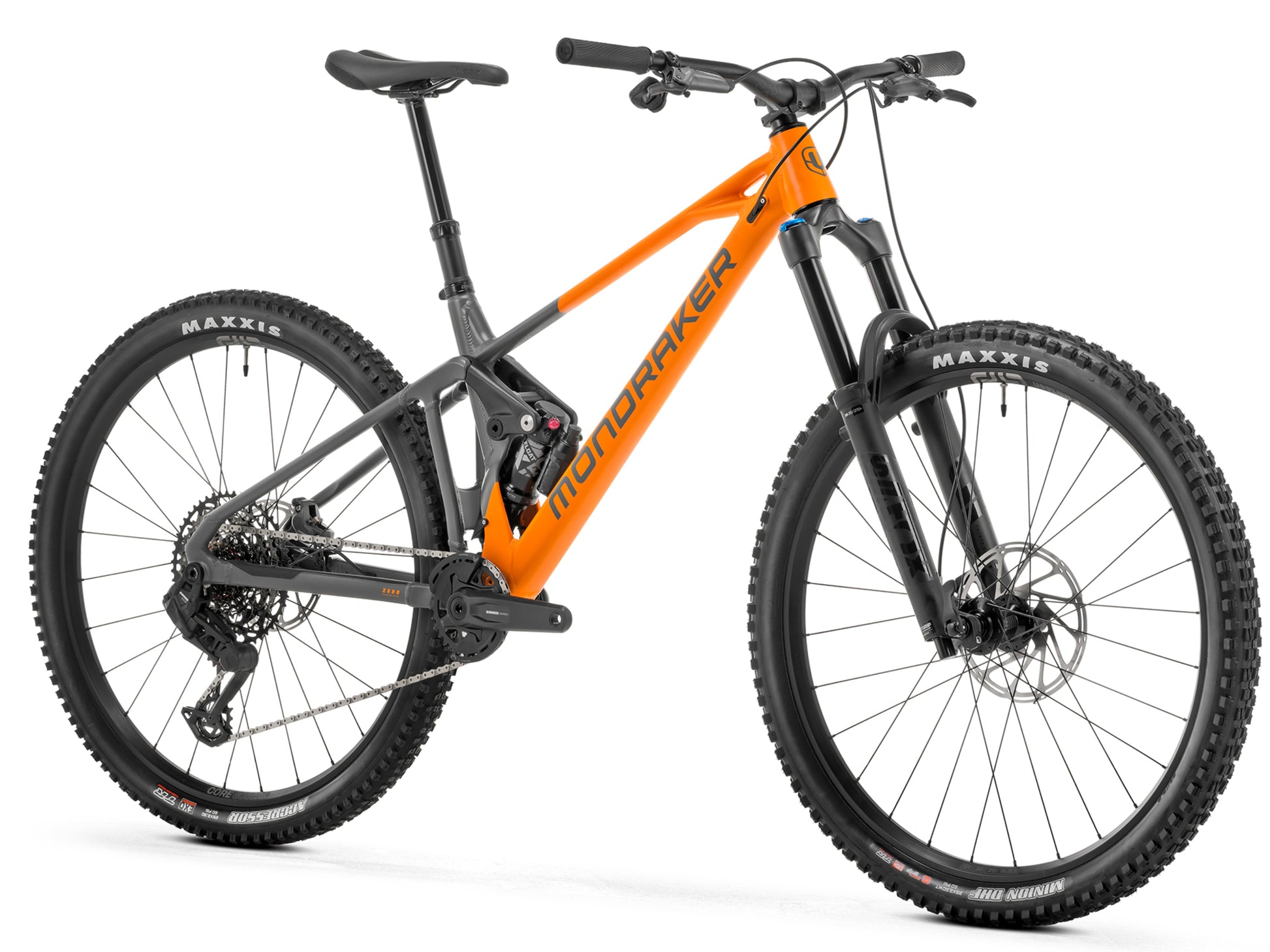 Mondraker Foxy R Dual Suspension Enduro Mountain bike Atomic orange Forward facing view
