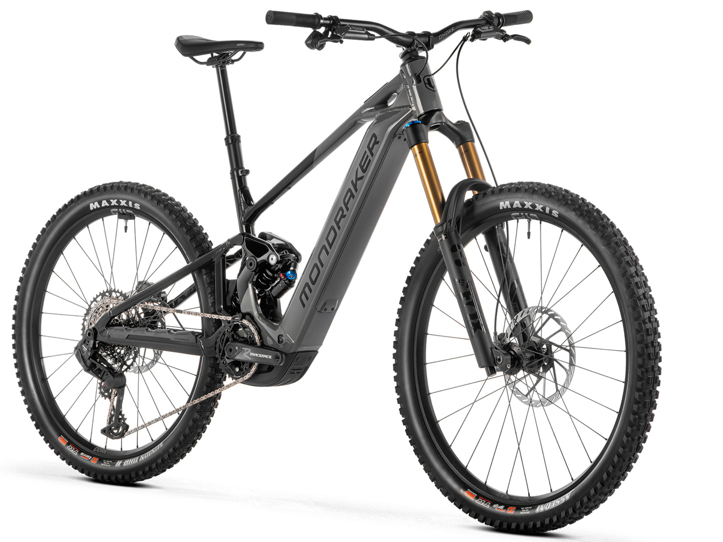 Mondraker Level RR Full Suspension nduro eMTB Nimbus grey Forward facing view