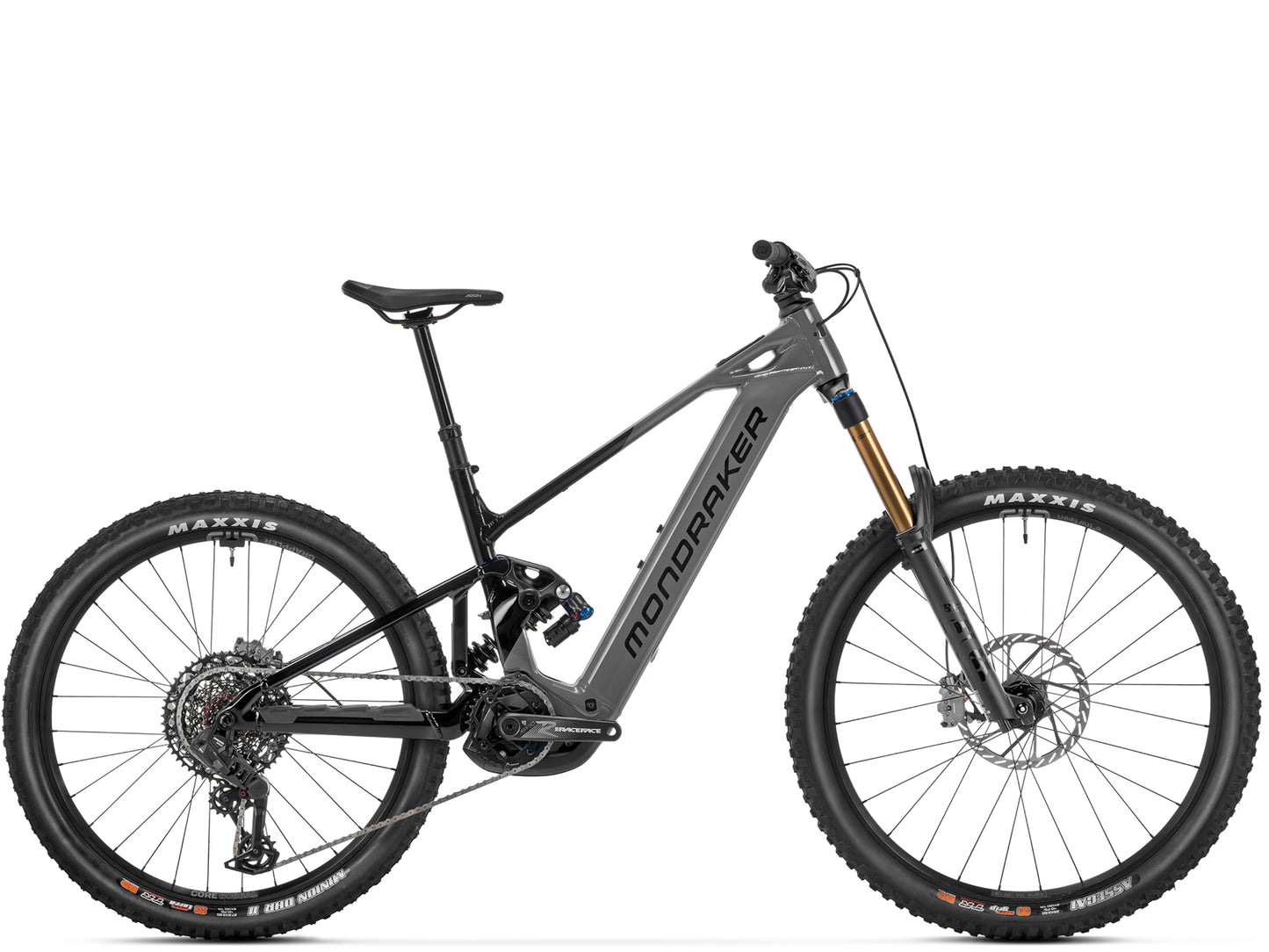 Mondraker Level RR Full Suspension nduro eMTB Nimbus grey Side profile