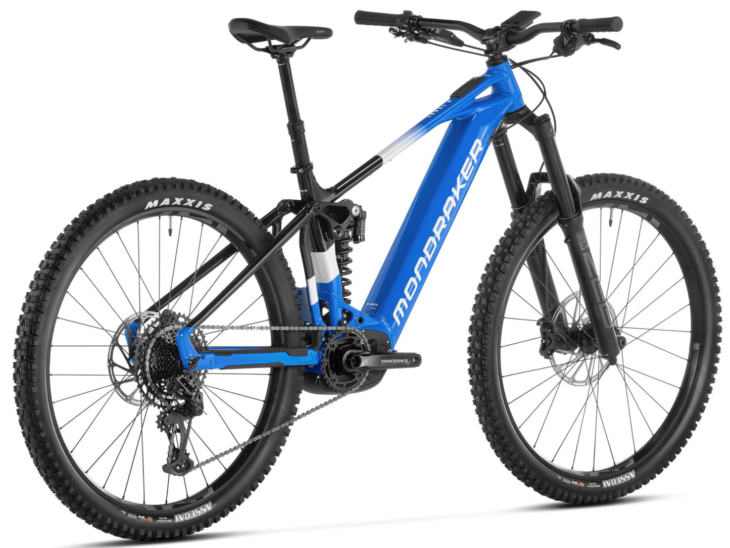 Mondraker Level R Full suspension emtb Enduro Carrera blue Rear facing view