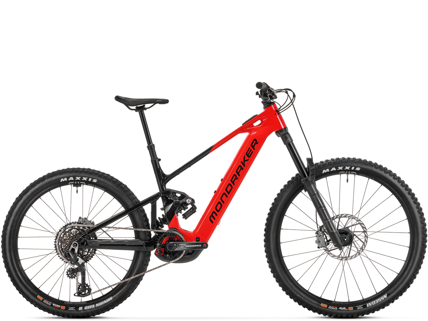 Mondraker Level R Full Suspension nduro eMTB Chili red side profile