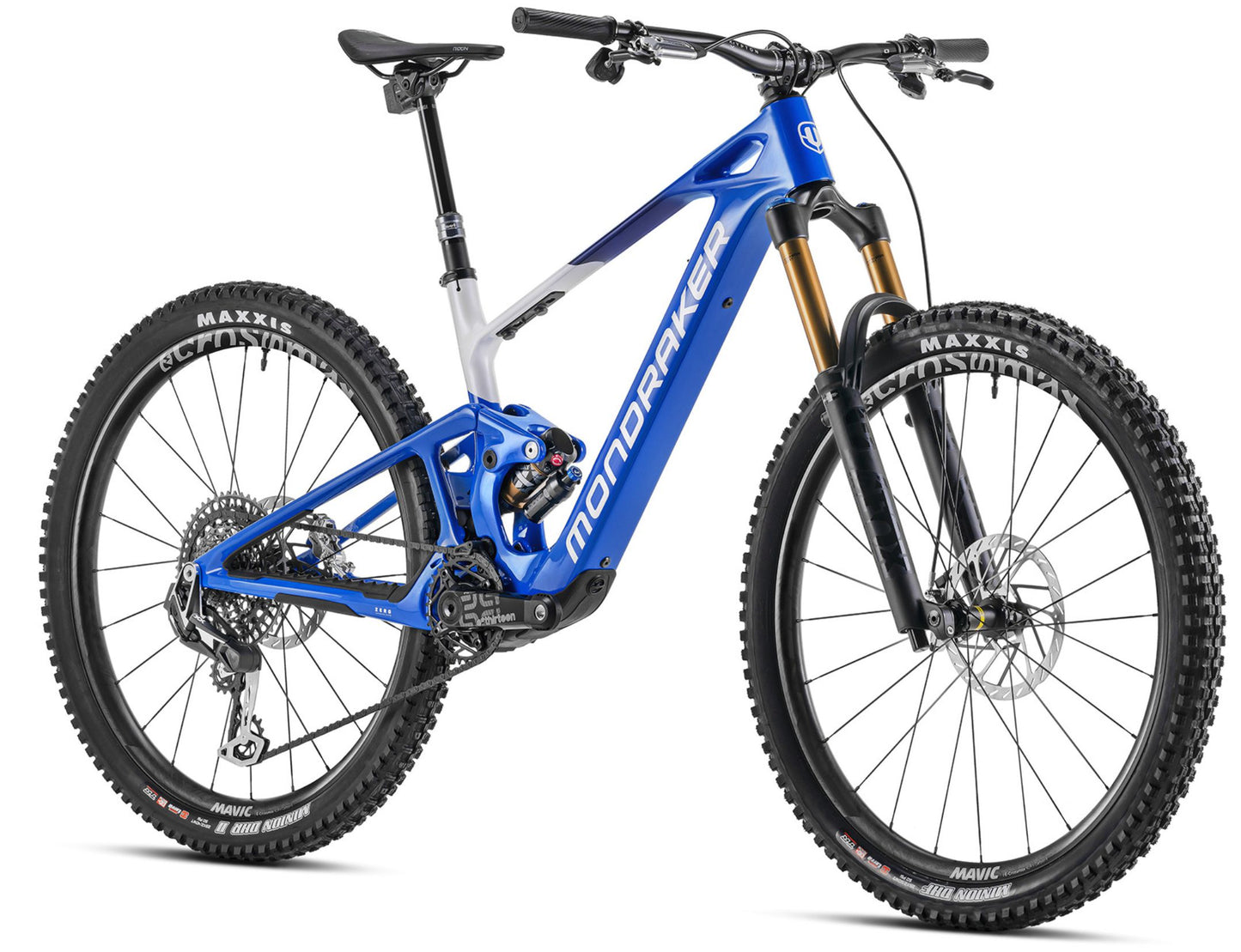 Mondraker Neat RR SL Gloss blue / black /silver Full Suspension eMTB Forward facing view