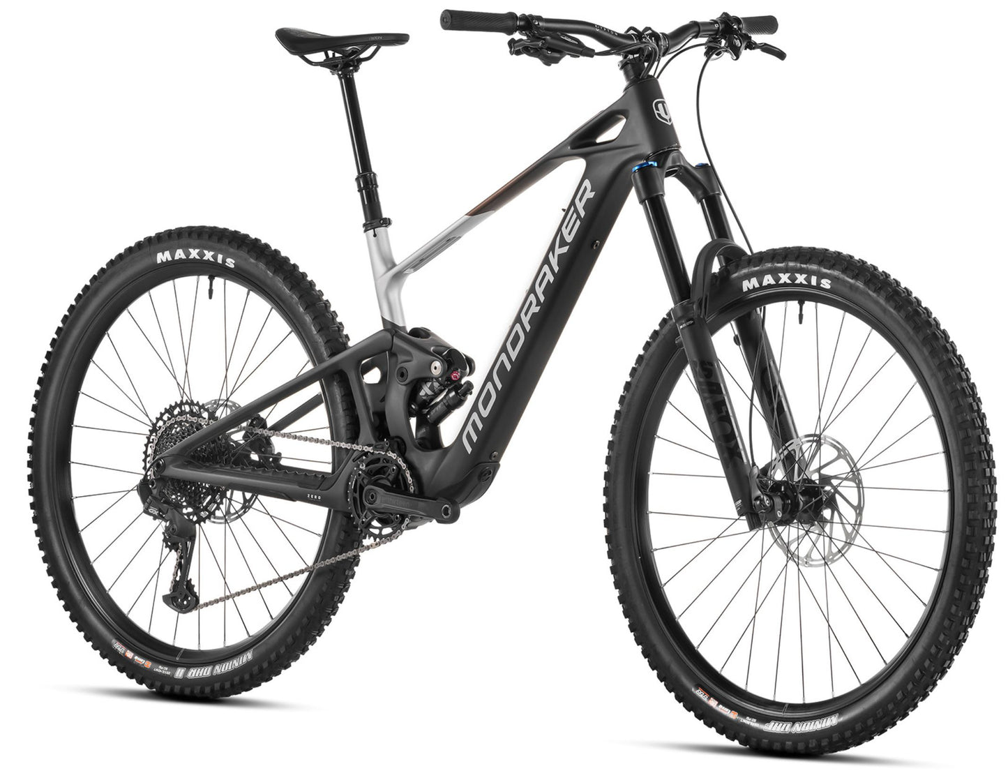 Mondraker Neat R Matte black / silver Full Suspension eMTB Forward facing view