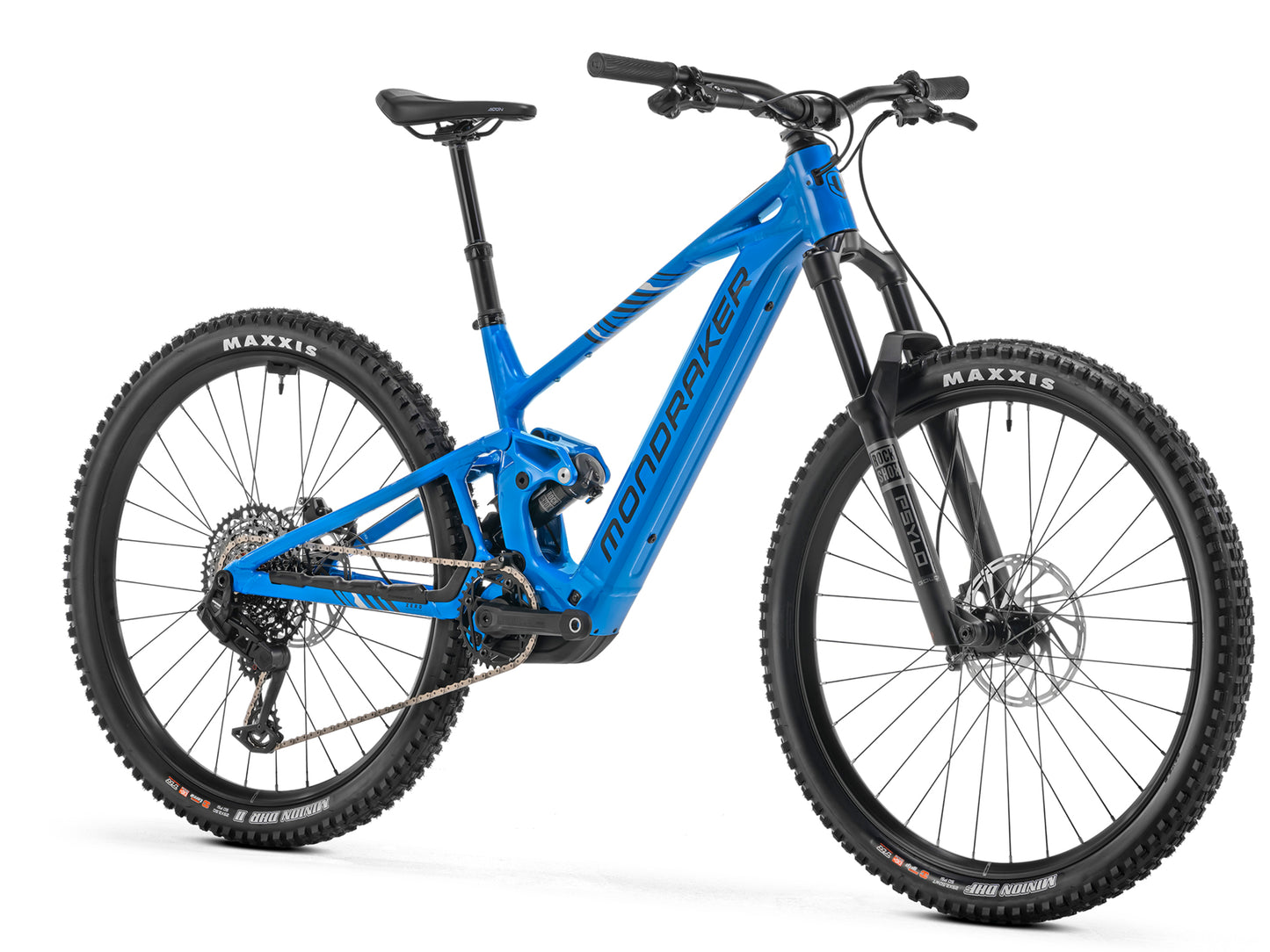 Mondraker Sly R eMTB Marlin blue / racing silver / obsidian grey Forward facing view