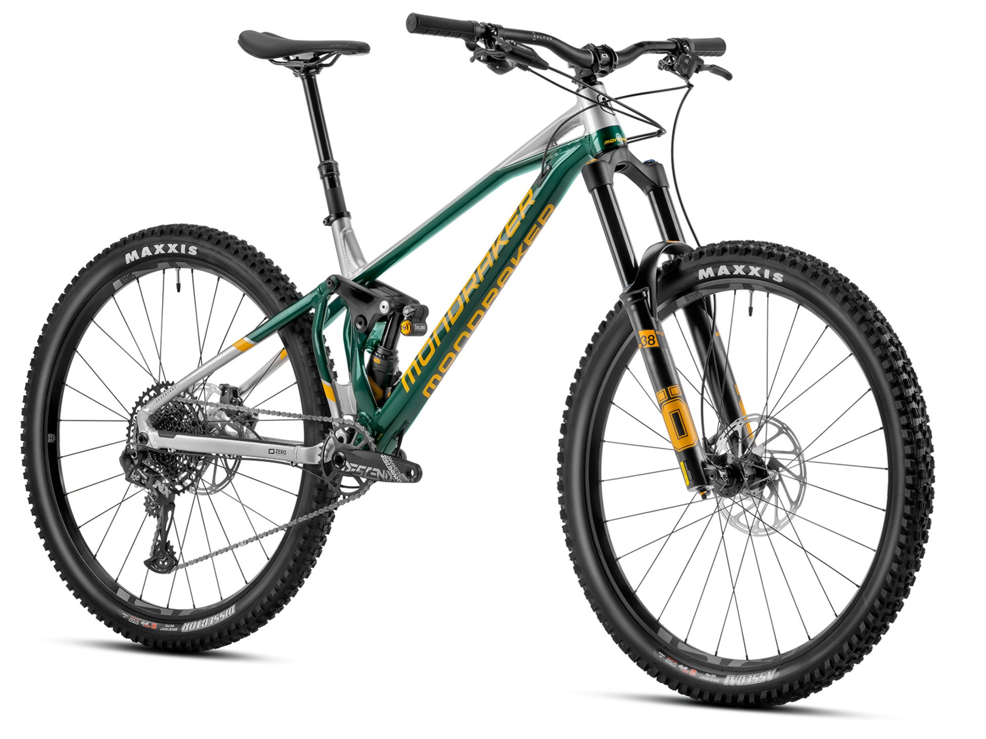 Mondraker Superfoxy R Full Suspension Enduro Mountain bike British racing green  Forward facing view
