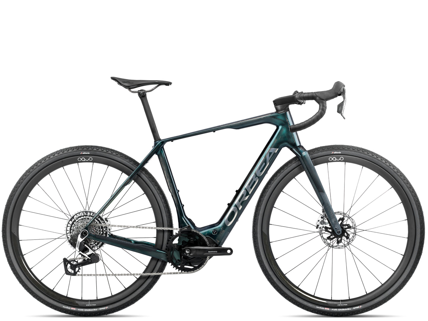 Orbea Denna M11e Gravel Road / commuter Electric bike Escape green gloss / foggy matte Side profile
