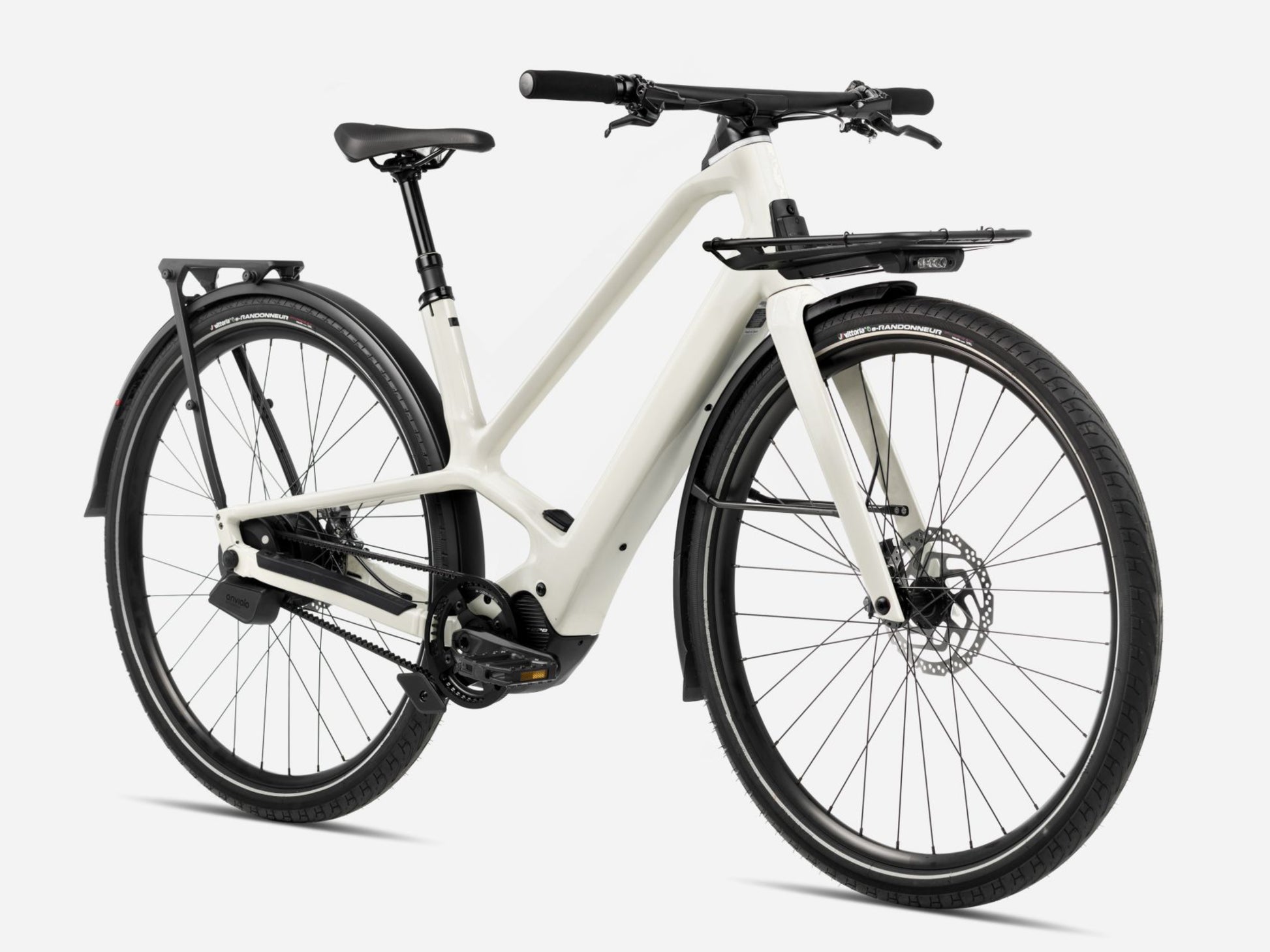 Orbea Diem 10 28MPH Road /commuter eBike Ivory white gloss Forward facing view