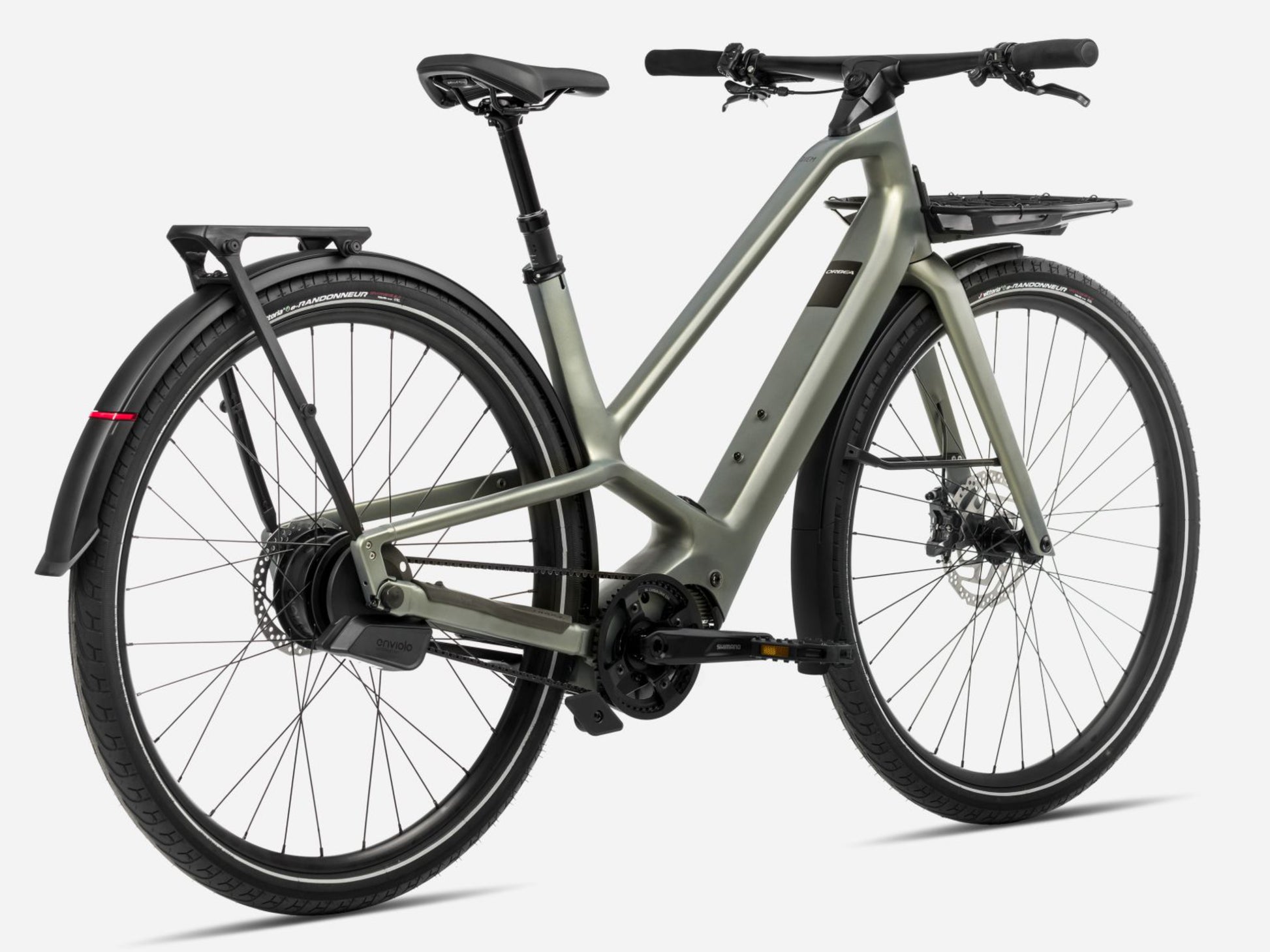 Orbea Diem 10 28MPH Road /commuter eBike Spaceship green matte Rear facing view