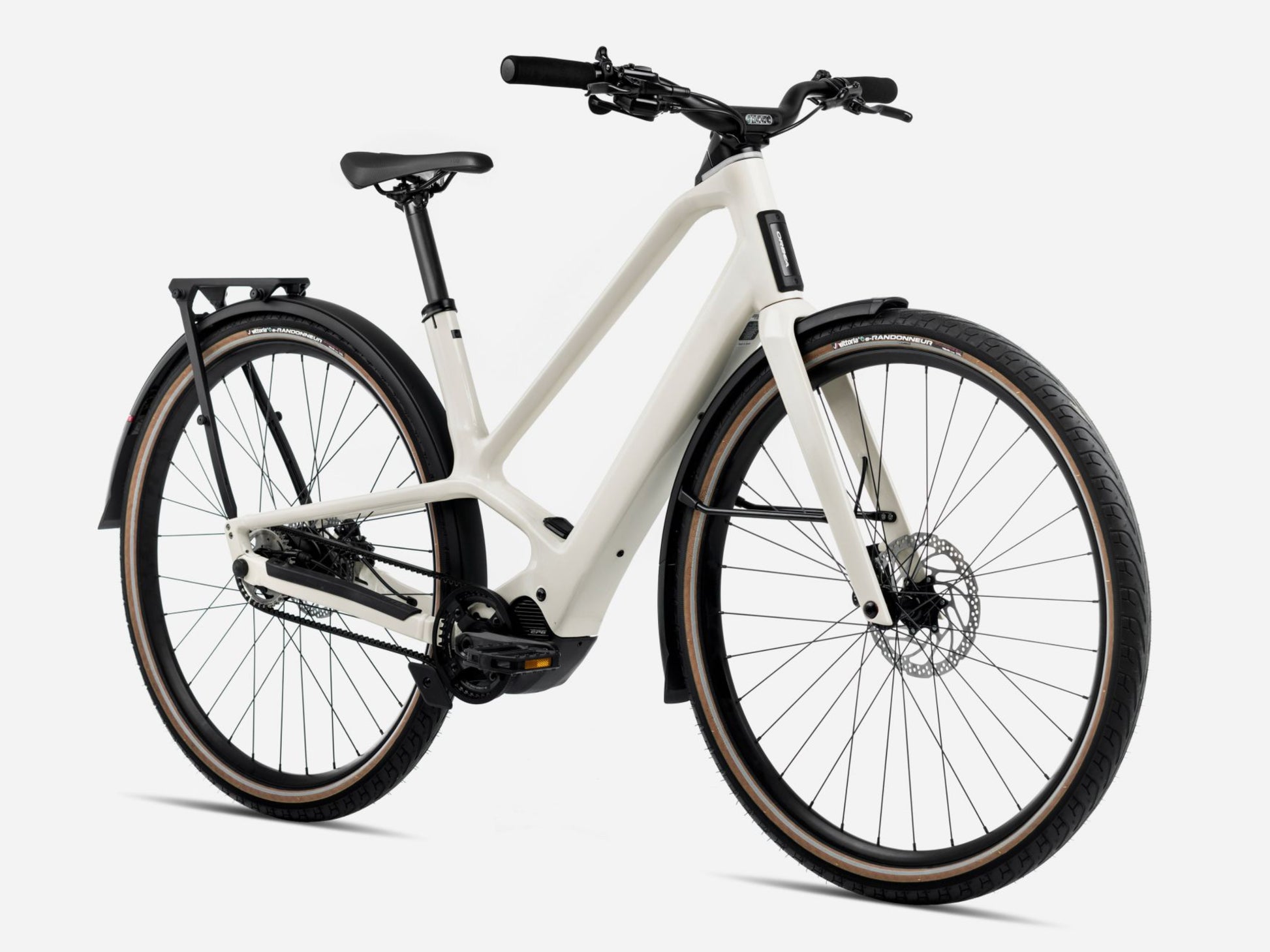 Orbea Diem 20 28MPH Road / commuter eBike Ivory white gloss Forward facing view