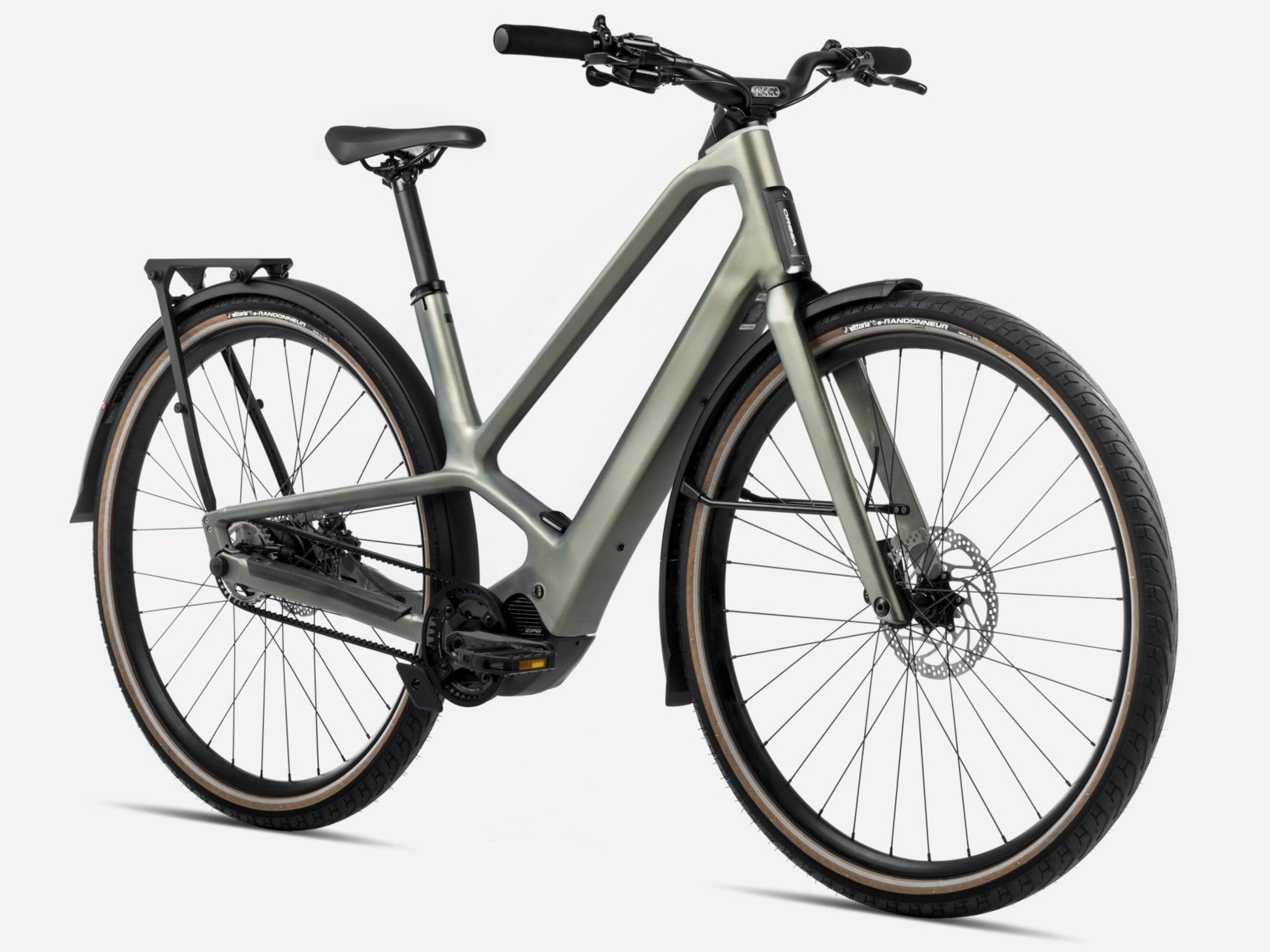 Orbea Diem 20 28MPH Road / commuter eBike Spaceship green matte Forward facing view