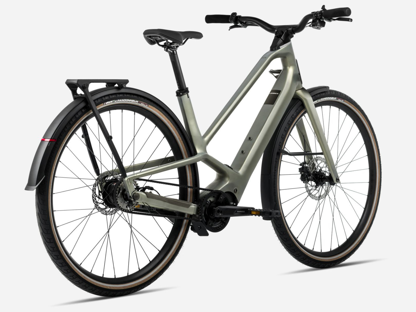 Orbea Diem 20 Road / commuter eBike Spaceship green matte Rear facing view