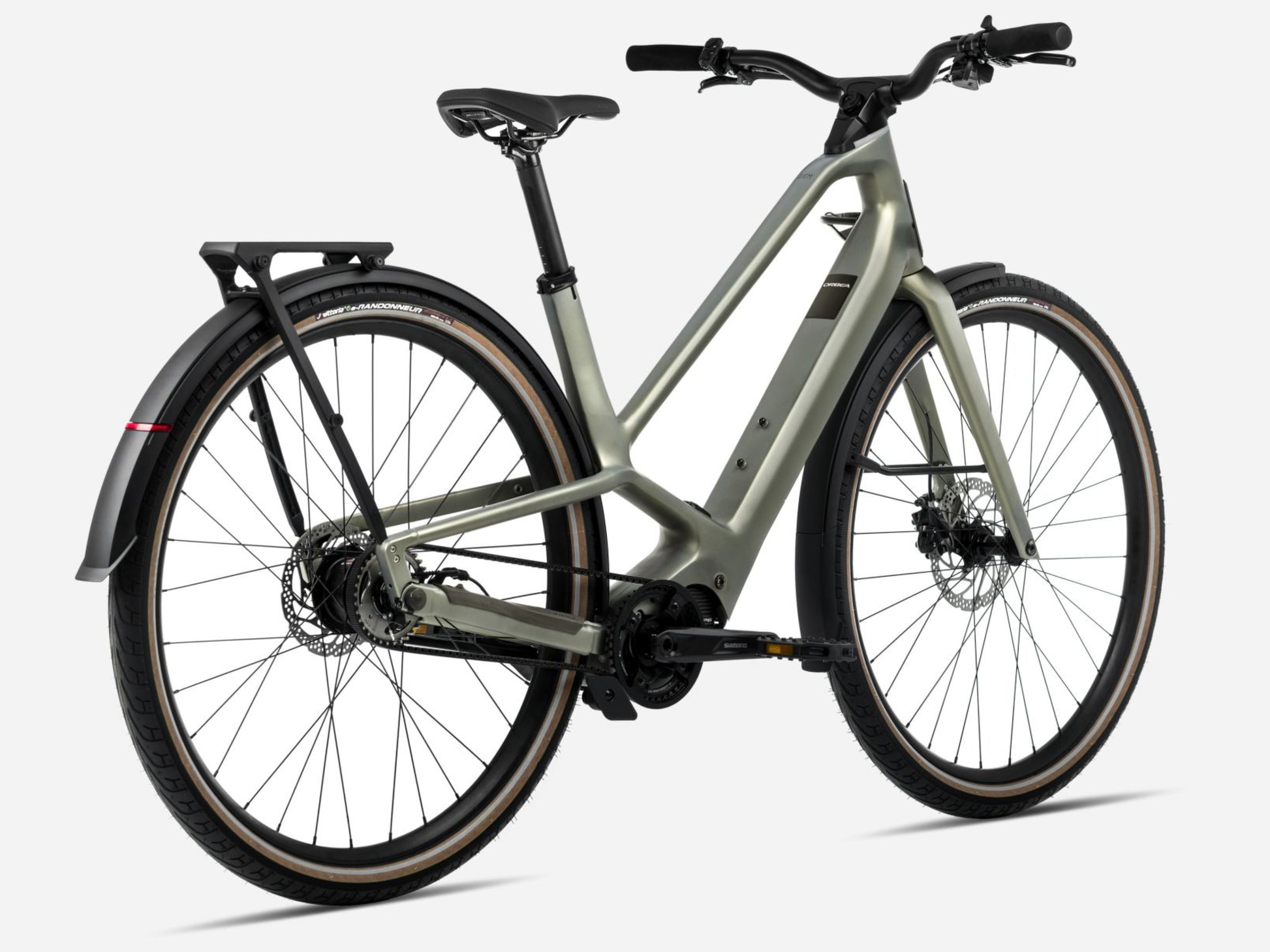Orbea Diem 20 Road / commuter eBike Spaceship green matte Rear facing view