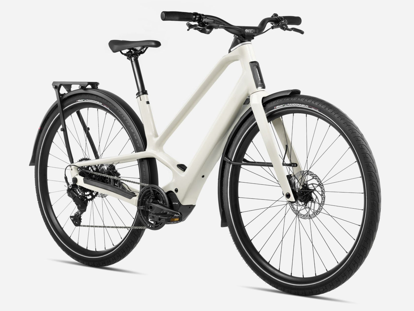 Orbea Diem 30 28MPH Road / commuter eBike Ivory white gloss Forward facing view