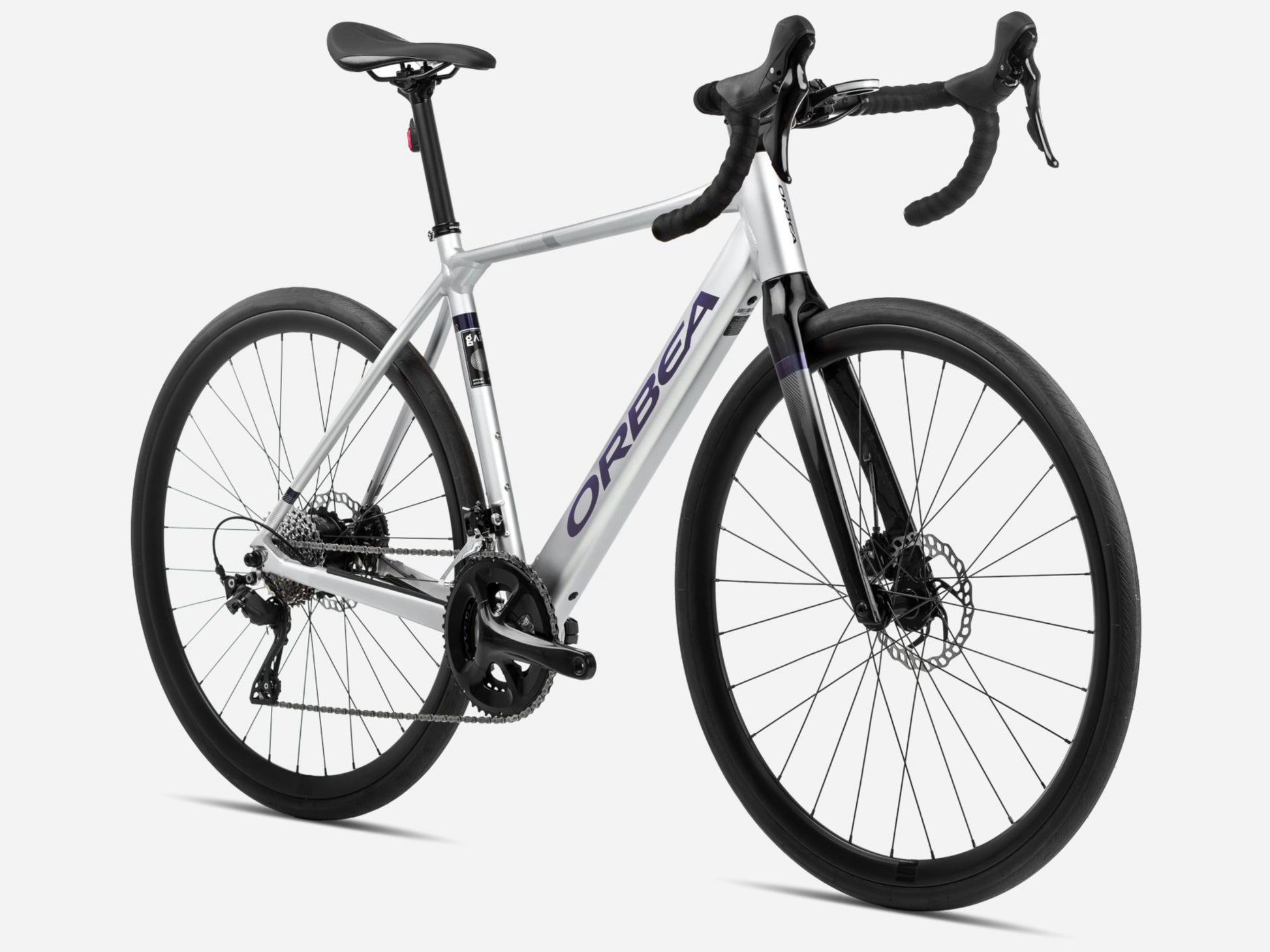 Orbea Gain D50 Gravel Road eBike Metallic silver matte / black gloss Forward facing view