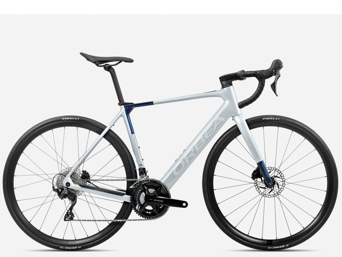 Orbea Gain M30 Gravel Road eBike Halo sIlver matte / blue carbon view gloss Side profile