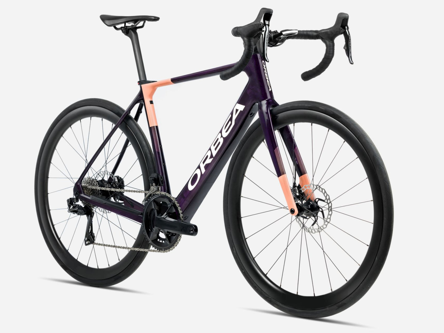 Orbea Gain M40 Gravel Road eBike Fantasy purple carbon view gloss / orange cloud matte Forward facing view *image may not reflect exact model