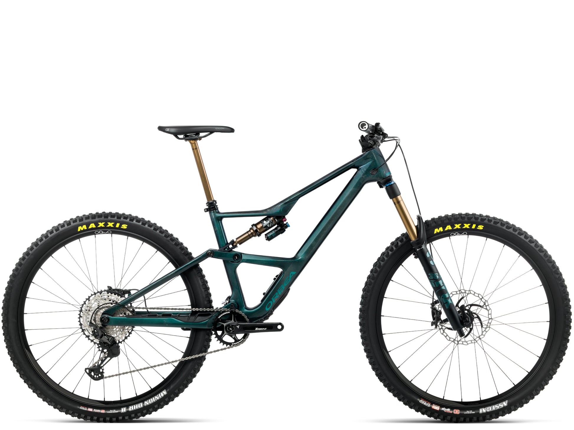 Orbea Occam LT M10 Full Suspension Mountain bike Escape green / carbon gloss Side profile