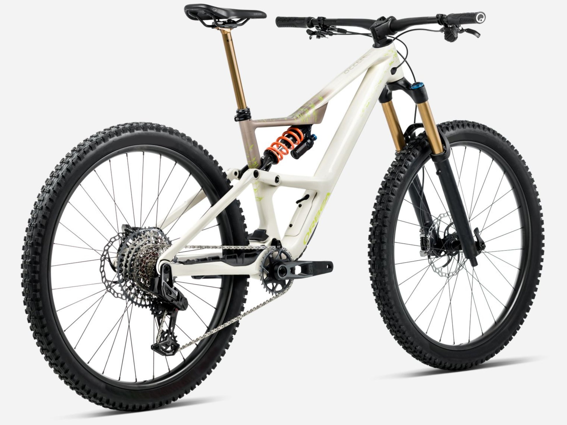 Orbea Occam LT M10 Full Suspension Mountain bike Ivory white / nickel gloss Rear facing view