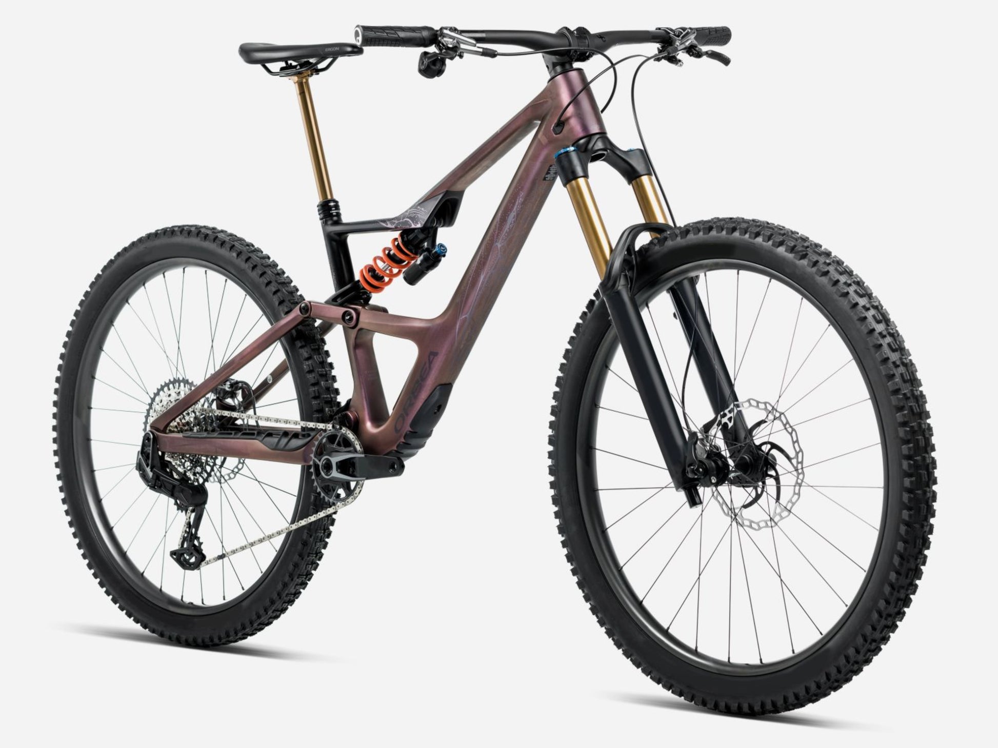 Orbea Occam LT M10 Full Suspension Mountain bike Sunset carbon view / black matte Forward facing view