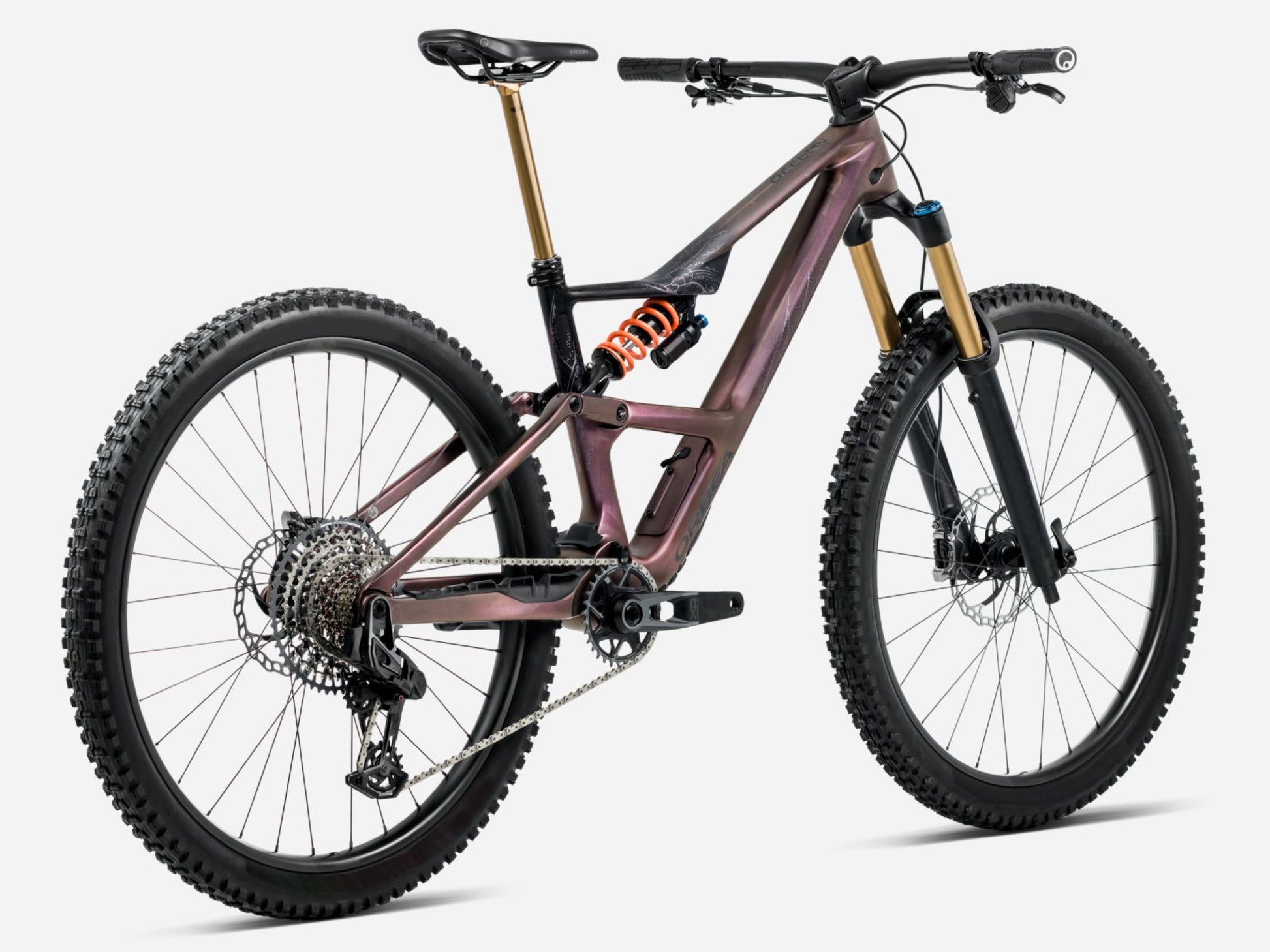 Orbea Occam LT M10 Full Suspension Mountain bike Sunset carbon view / black matte Rear facing view