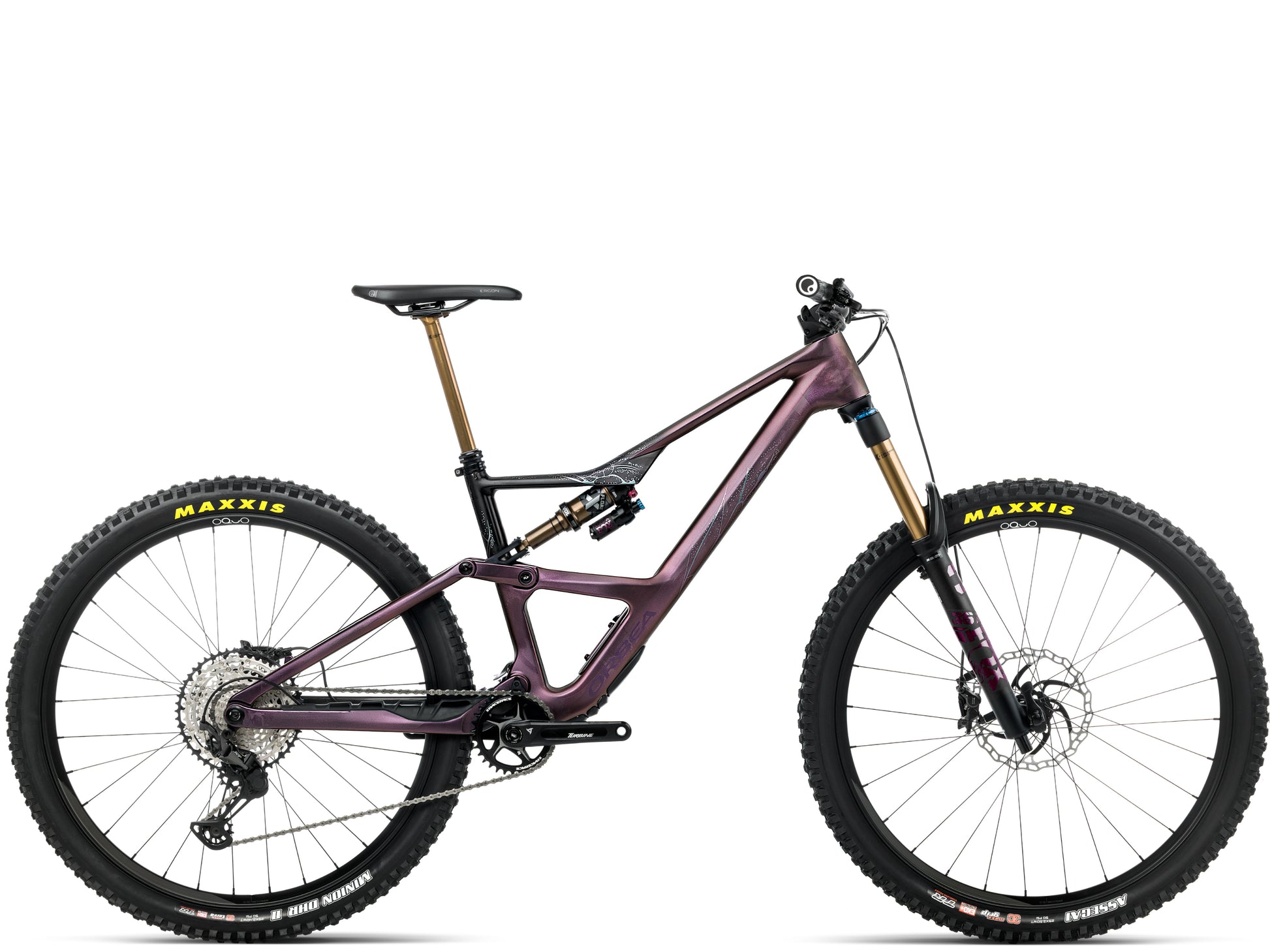 Orbea Occam LT M10 Full Suspension Mountain bike Sunset carbon view / black matte Side profile