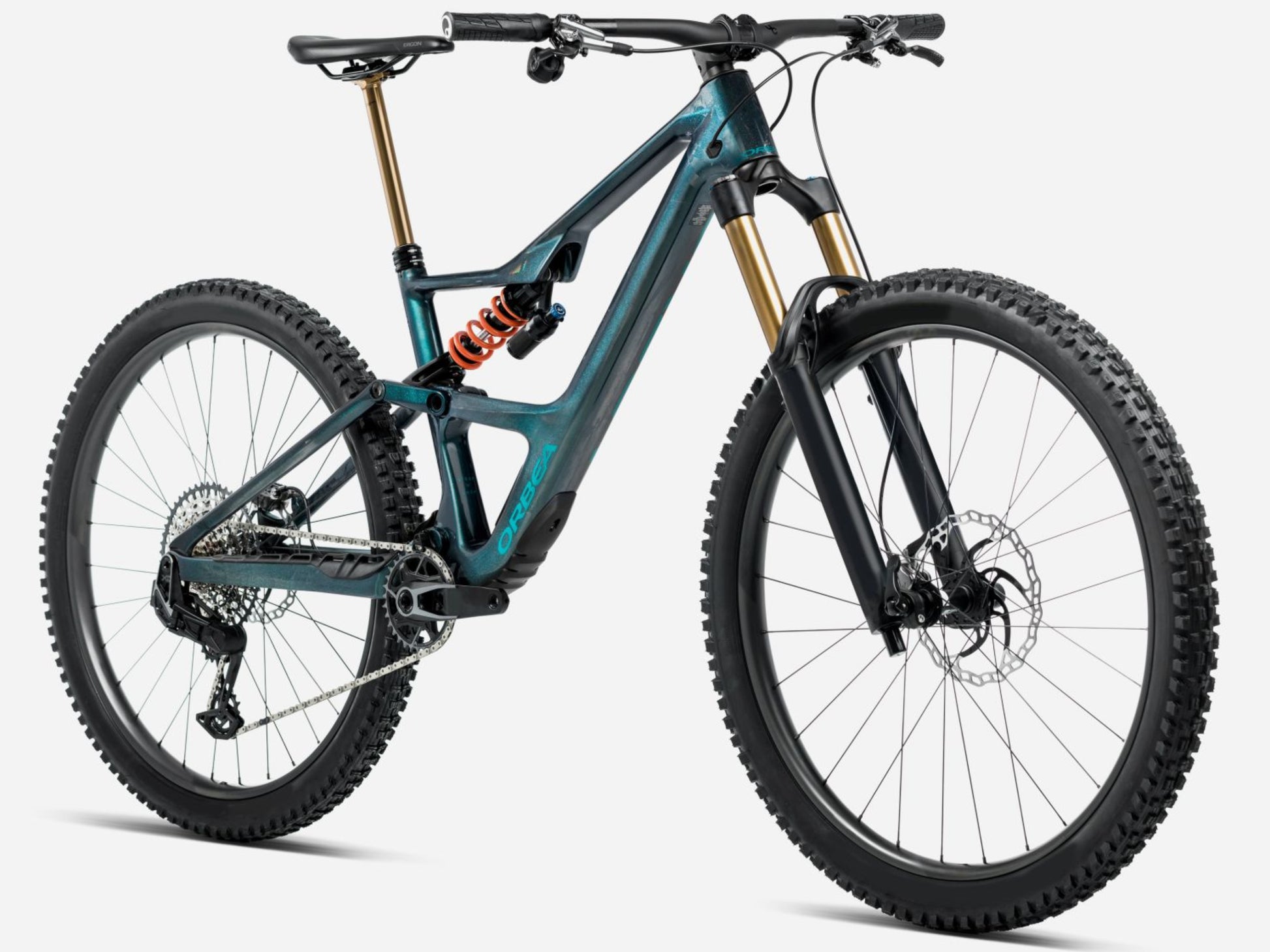 Orbea Occam LT M30 Full Suspension Mountain bike Escape green / carbon gloss Forward facing view
