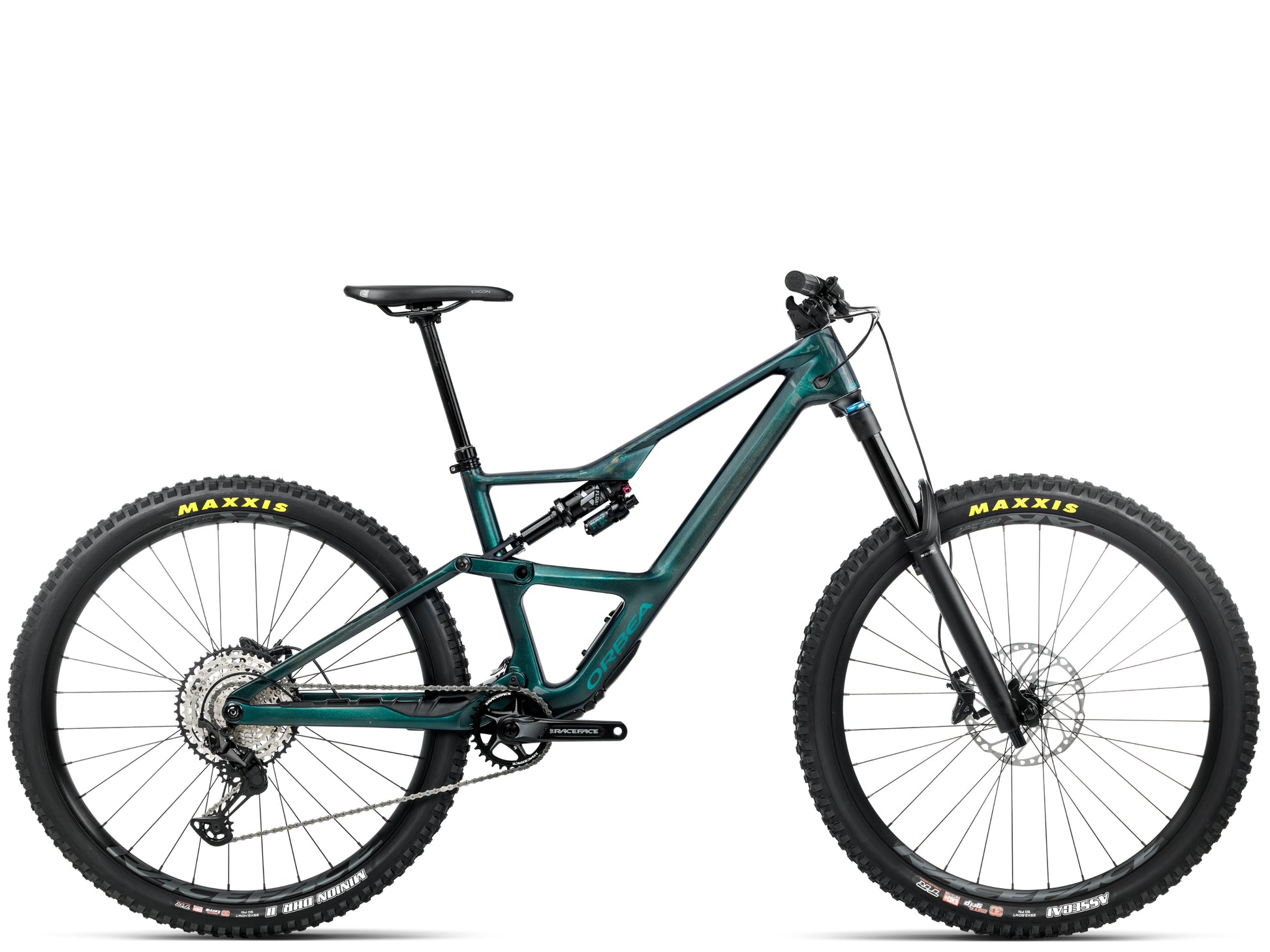 Orbea Occam LT M30 Full Suspension Mountain bike Escape green / carbon gloss Side profile