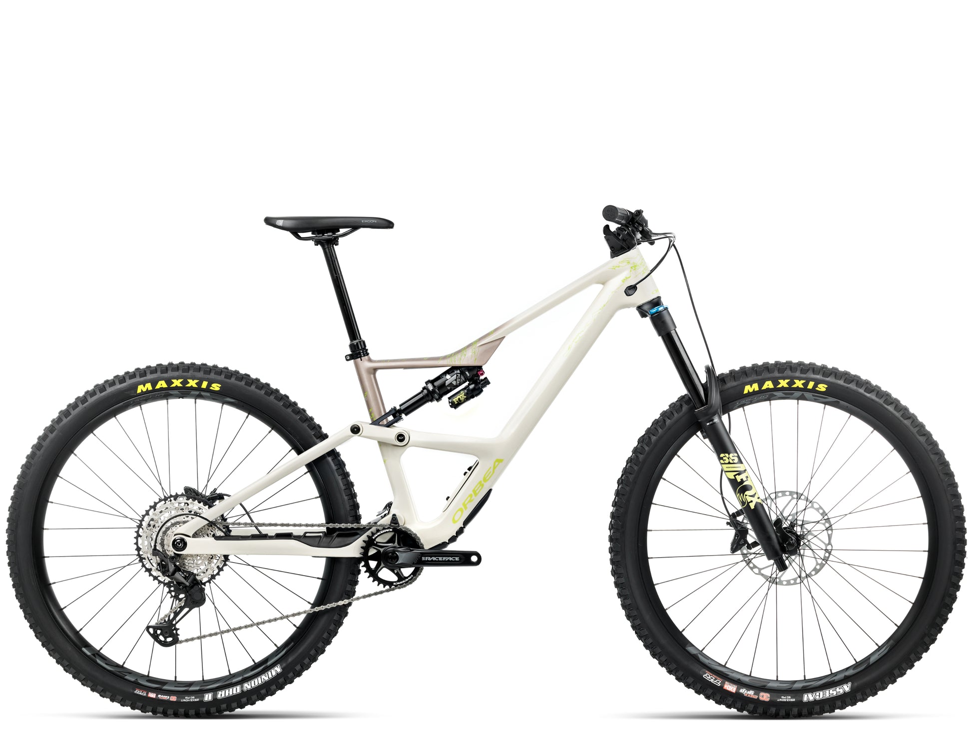 Orbea Occam LT M30 Full Suspension Mountain bike Ivory white / nickel gloss Side profile
