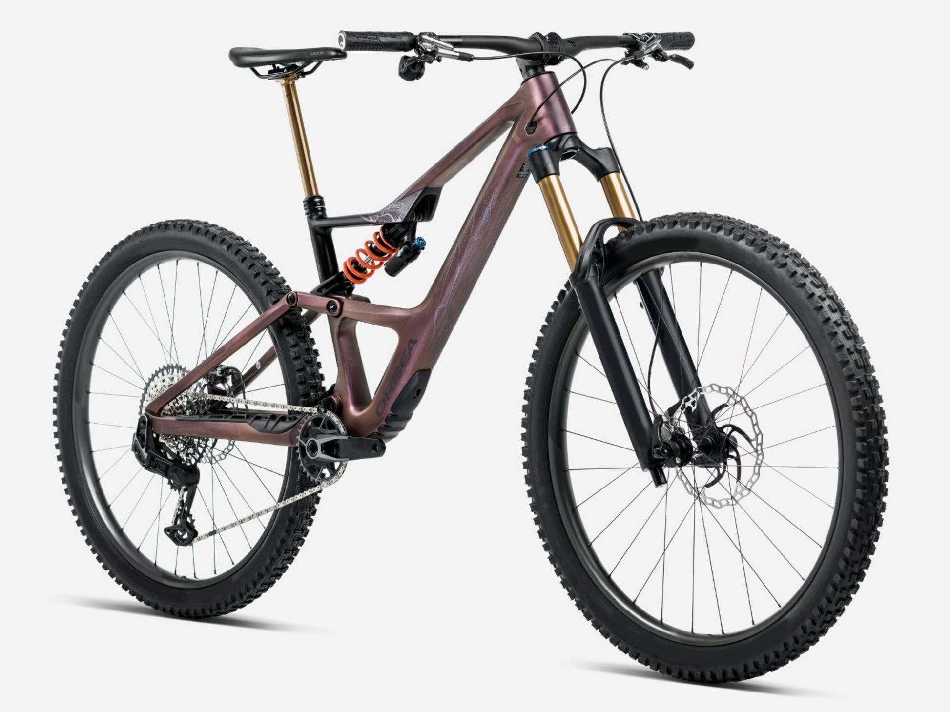 Orbea Occam LT M30 Full Suspension Mountain bike Sunset carbon view / black matte Forward facing view