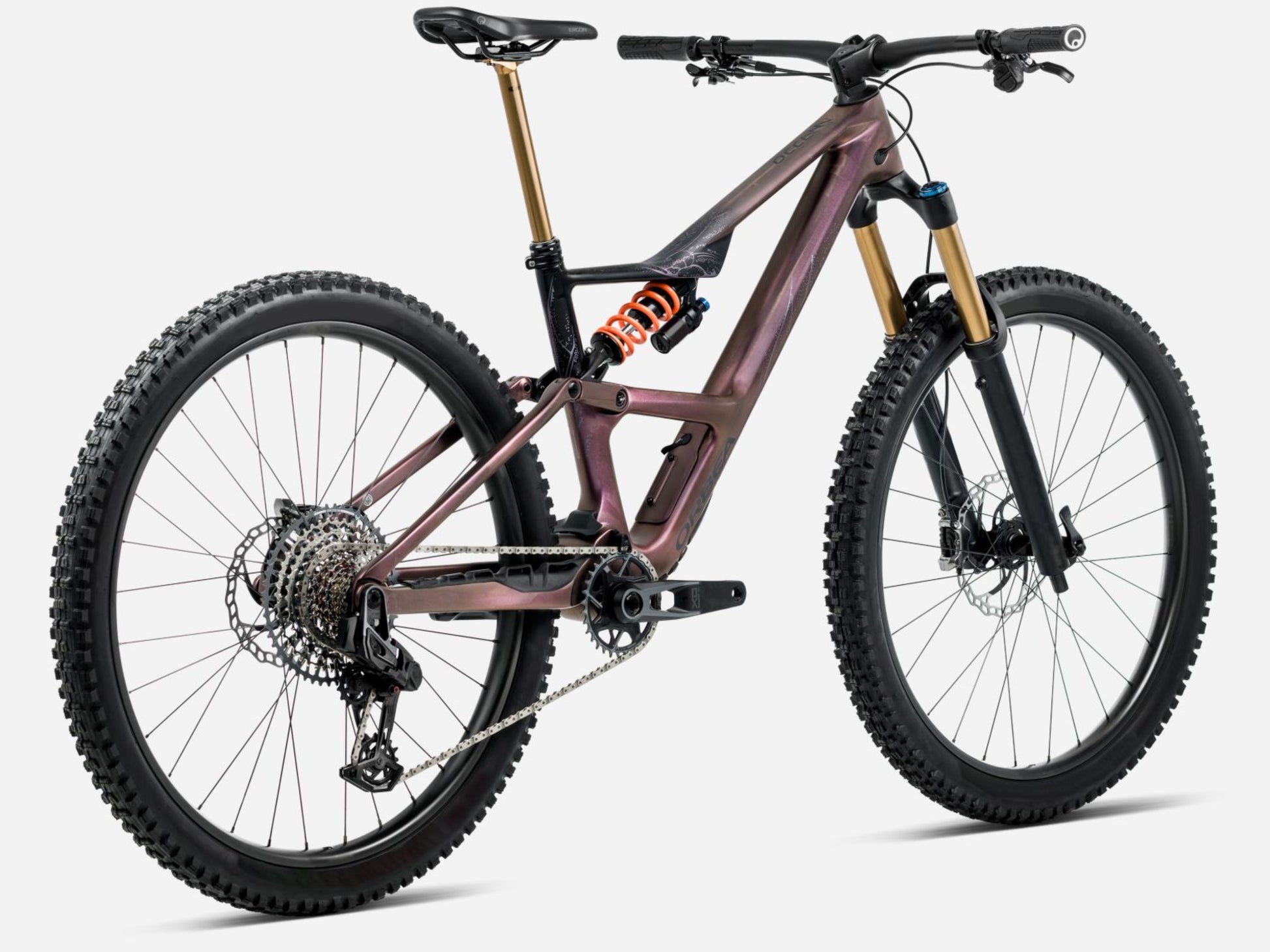 Orbea Occam LT M30 Full Suspension Mountain bike Sunset carbon view / black matte Rear facing view