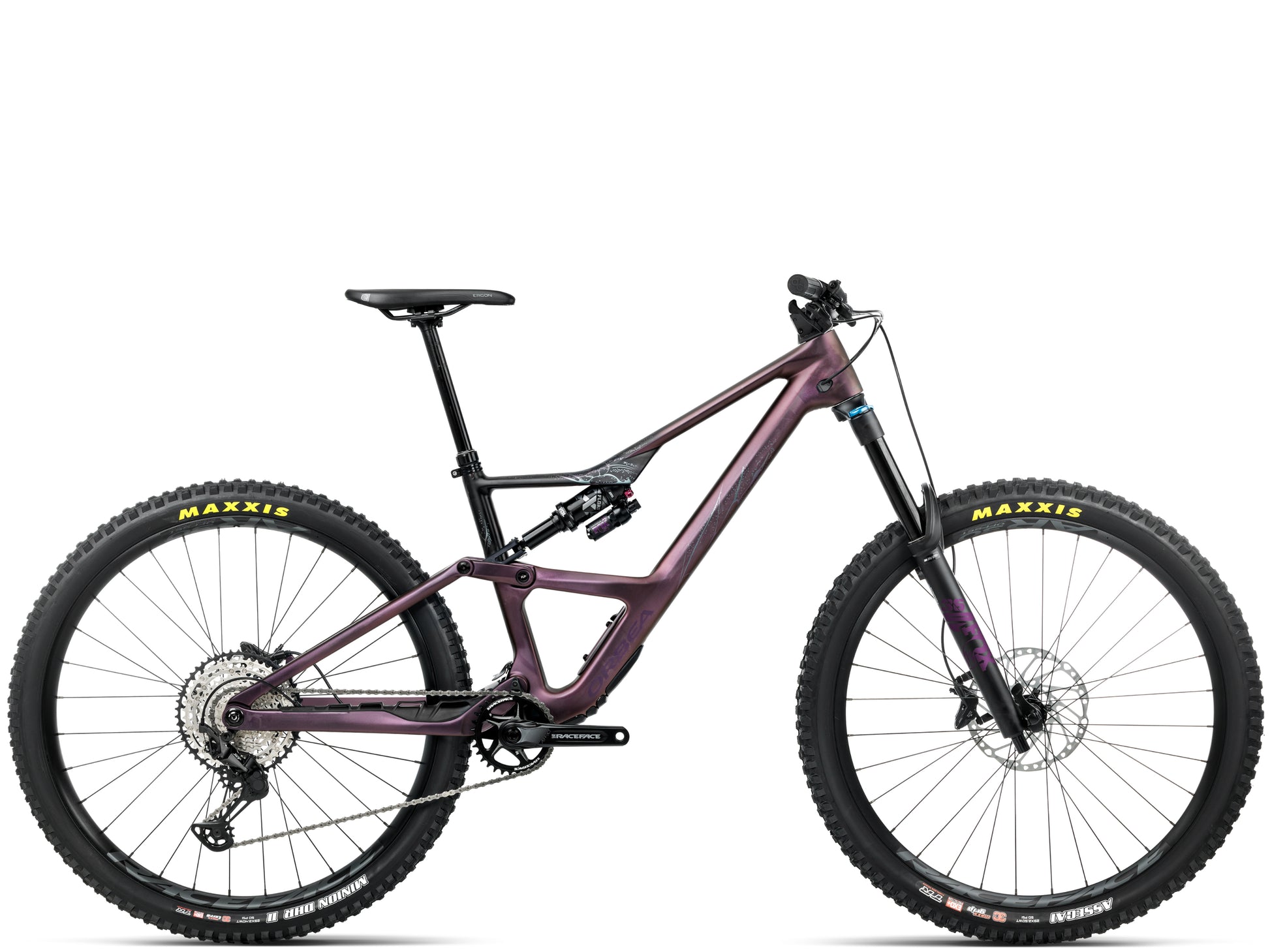 Orbea Occam LT M30 Full Suspension Mountain bike Sunset carbon view / black matte Side profile