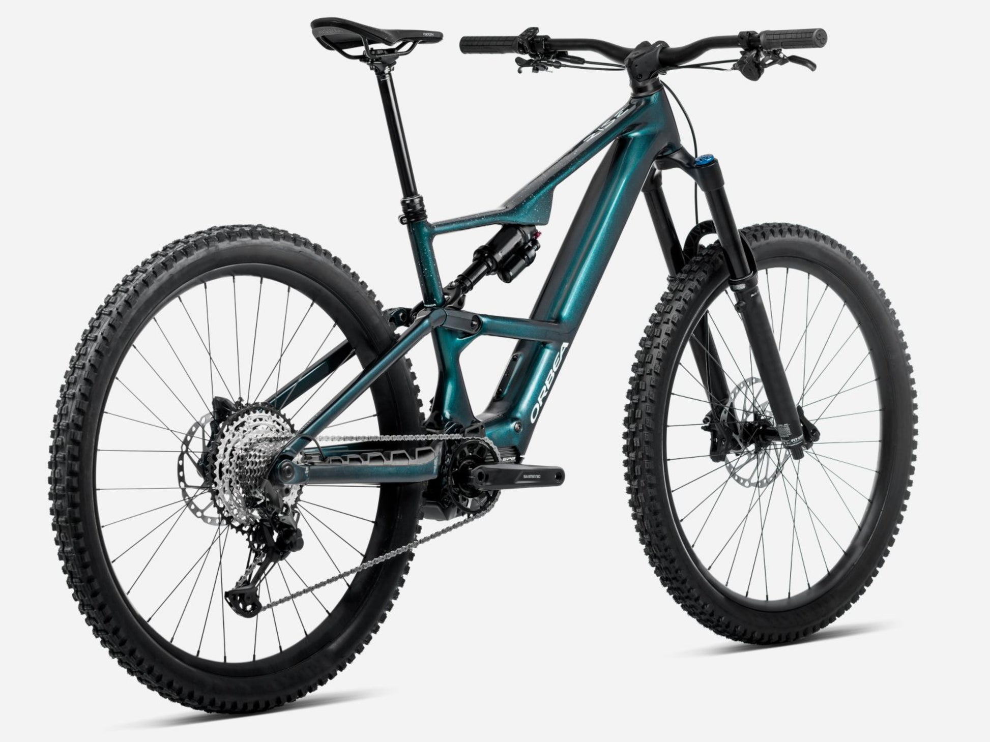Orbea Occam SL M-LTD Full Suspension Mountain bike Escape green / carbon gloss Rear facing view