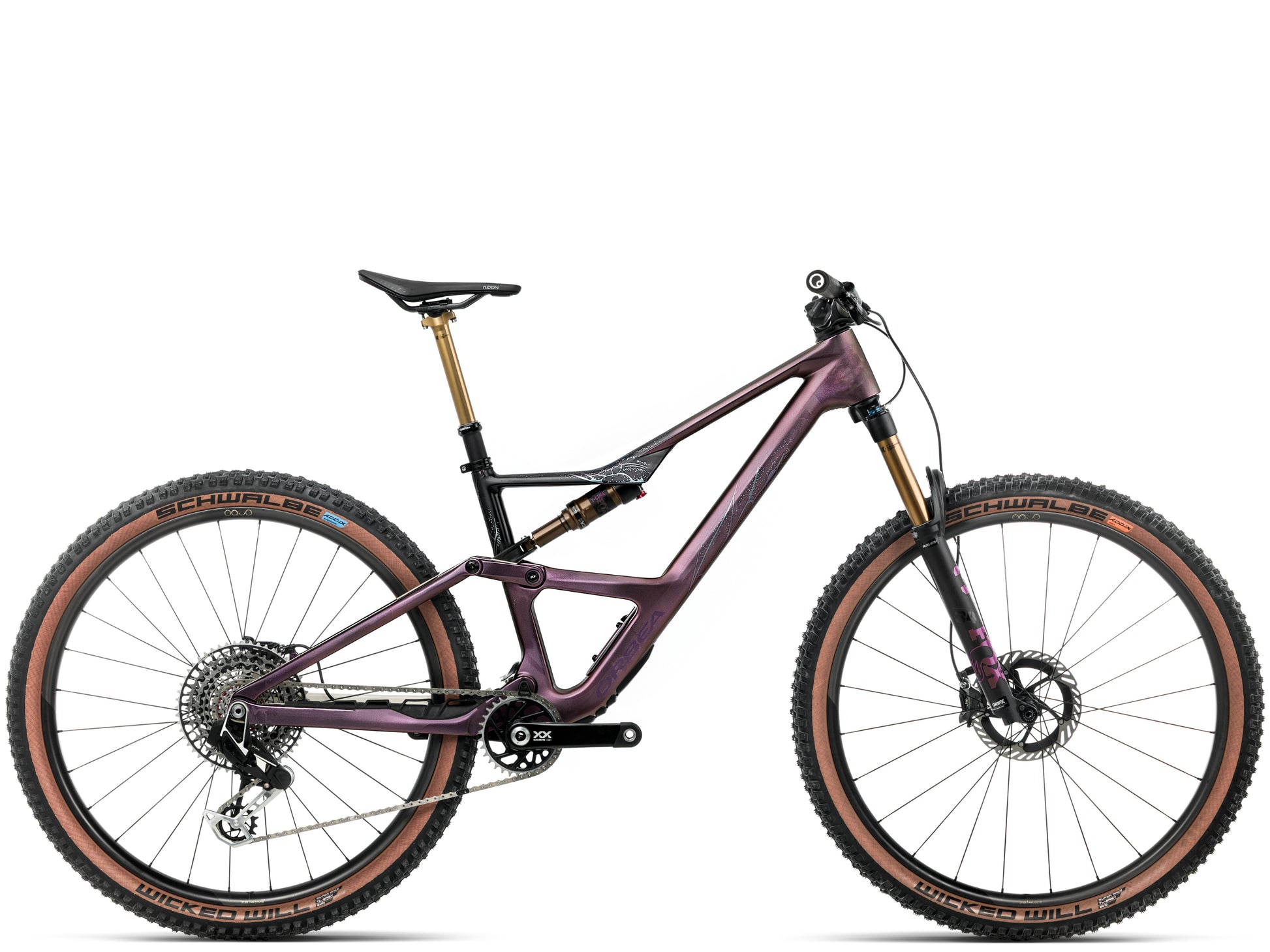 Orbea Occam SL M-LTD Full Suspension Mountain bike Sunset carbon view / black matte Side profile