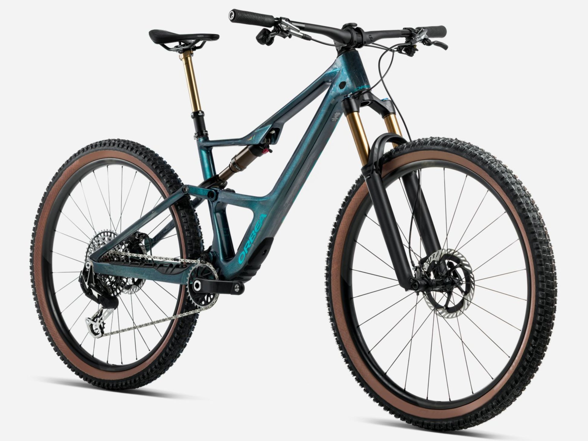 Orbea Occam SL M10 Full Suspension Mountain bike Escape green / carbon gloss Forward facing view