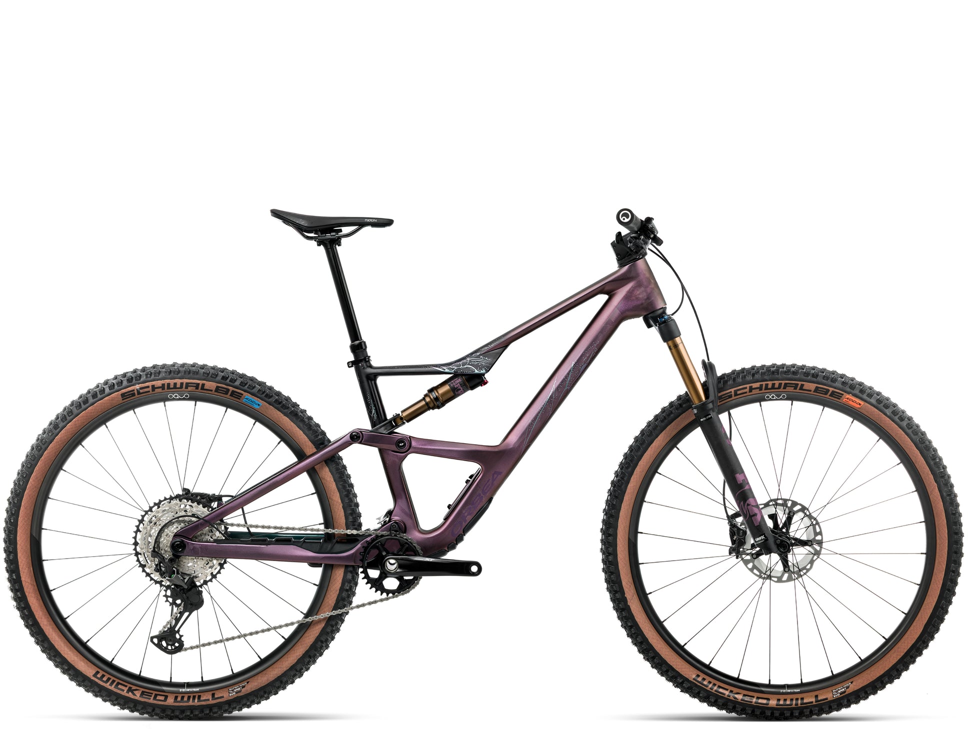Orbea Occam SL M10 Full Suspension Mountain bike Sunset carbon view / black matte Side profile