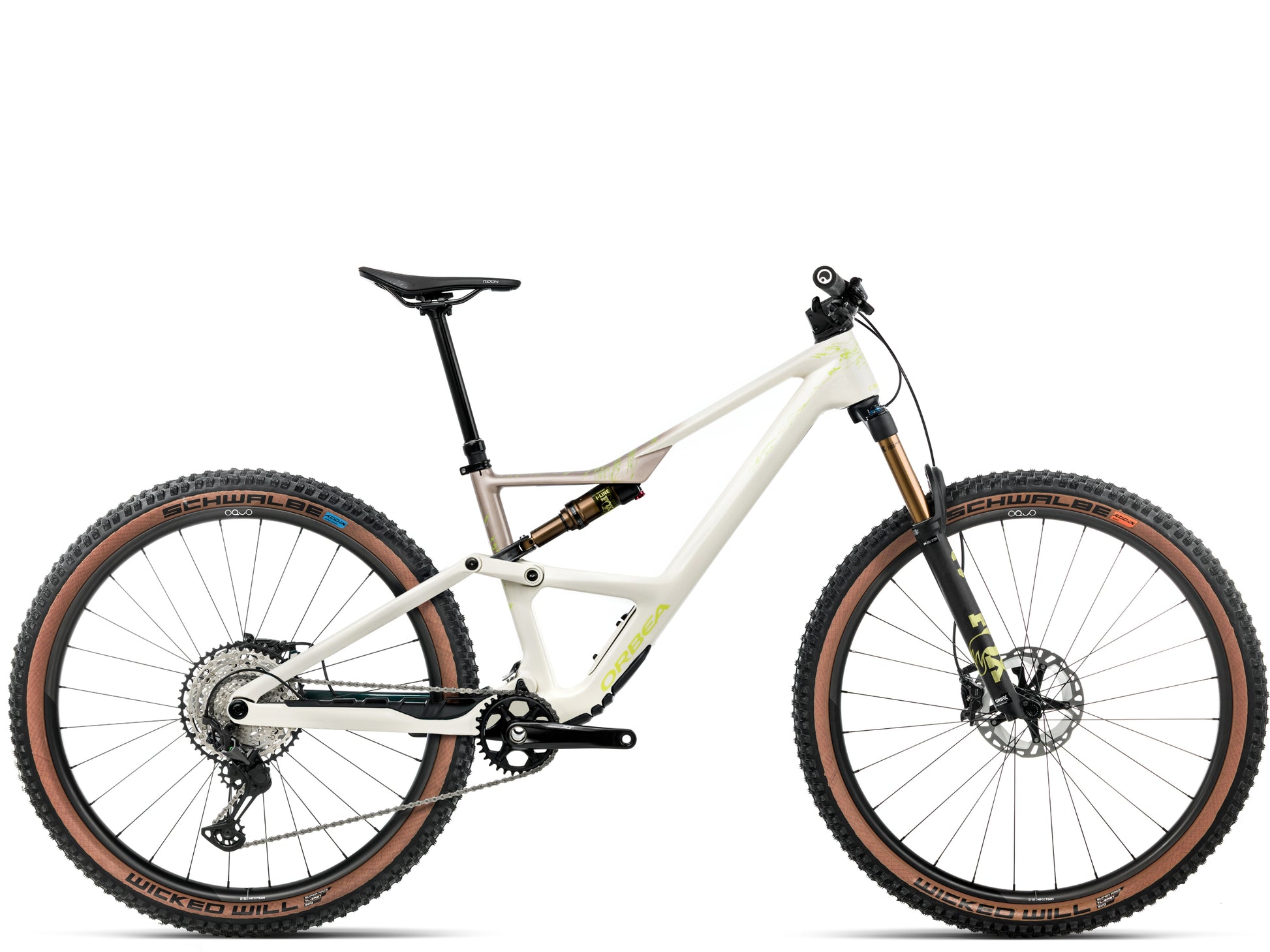 Orbea Occam SL M10 Full Suspension Mountain bike Ivory white / nickel gloss Side profile